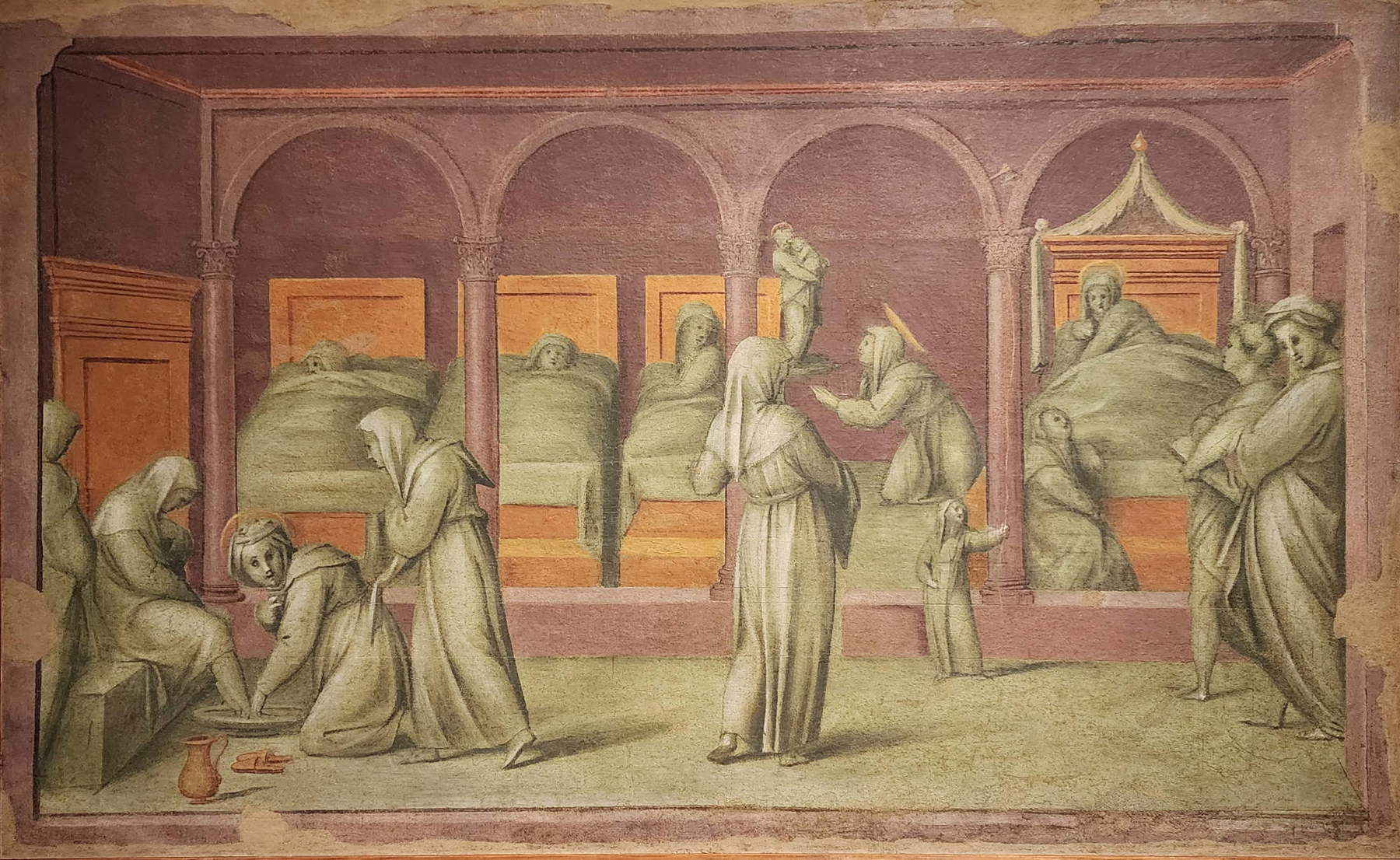 Pontormo, Episodes from the Life of Blessed Humility (1513–1514; fresco removed from the wall and transferred to Masonite, 91 &times; 150 cm; Florence, Galleria dell&rsquo;Accademia)
