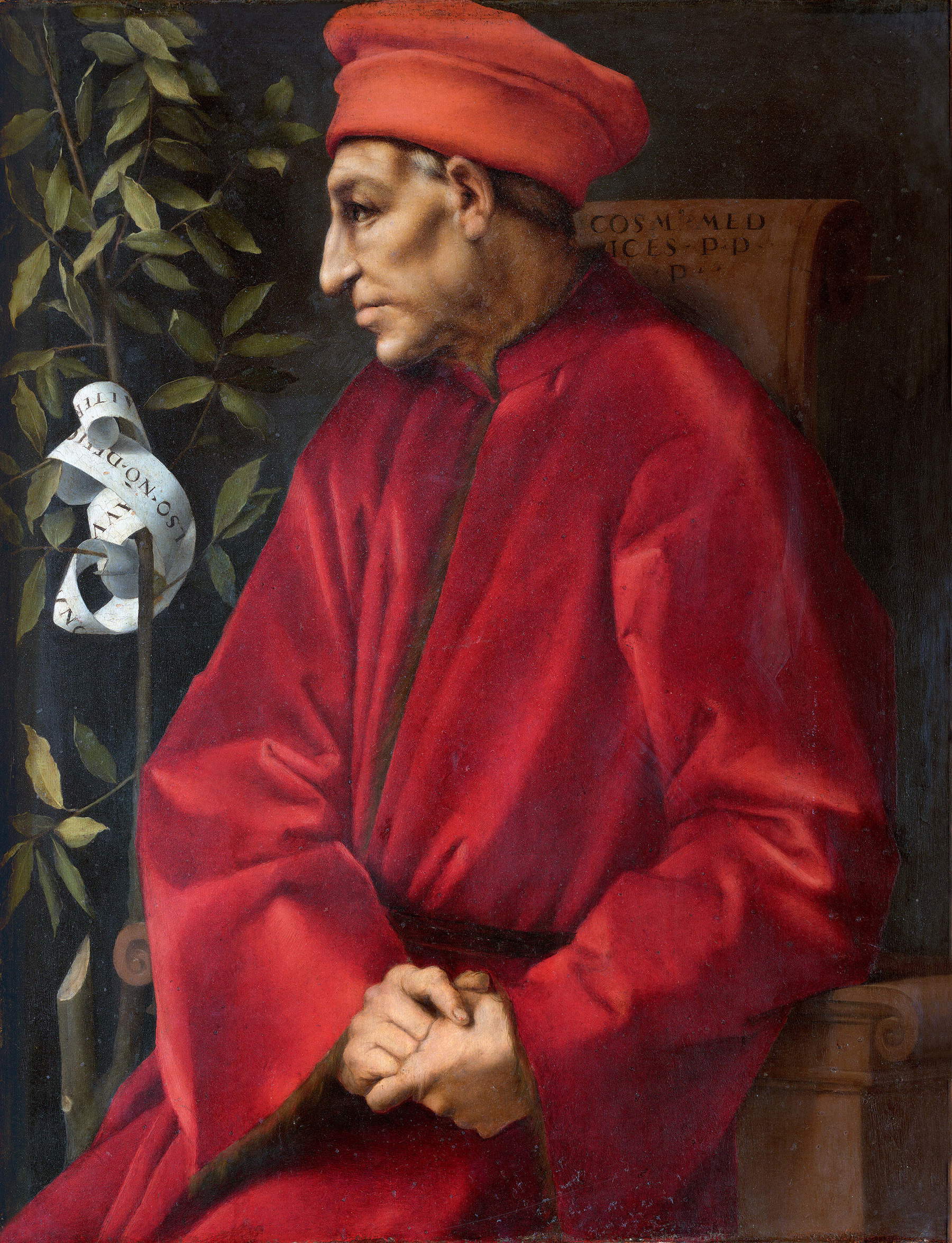 Pontormo, Portrait of Cosimo the Elder (1519–1520; oil on panel, 87 &times; 67 cm; Florence, Uffizi Galleries). Courtesy of the Ministry of Culture / Photographic Department of the Uffizi Galleries, Florence