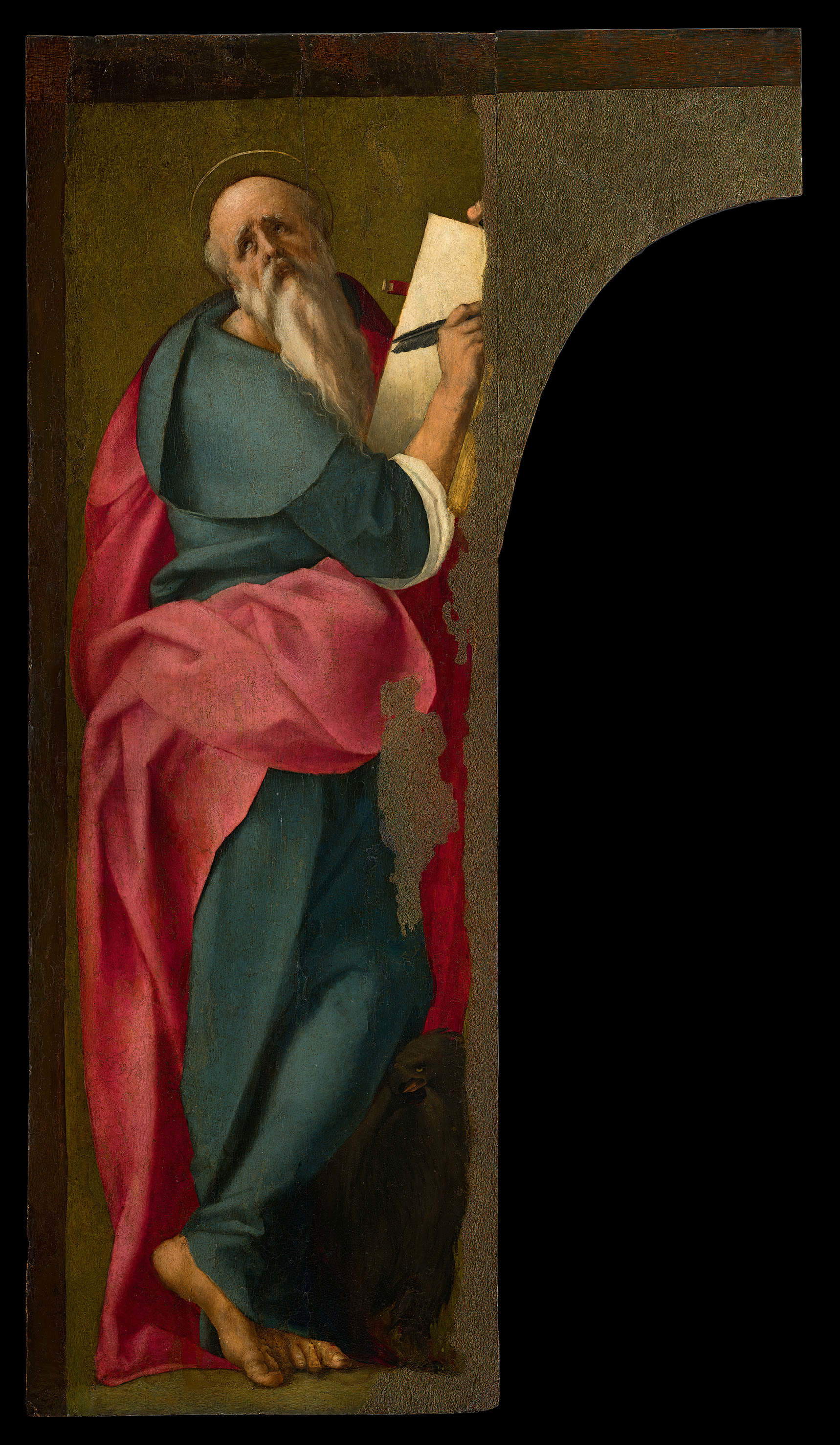 Pontormo, St. John the Evangelist (c. 1519; oil on panel, 173 &times; 96.2 cm; Pontorme di Empoli, Church of St. Michael the Archangel). Courtesy of the Archdiocese of Florence. Photo: Ottaviano Caruso