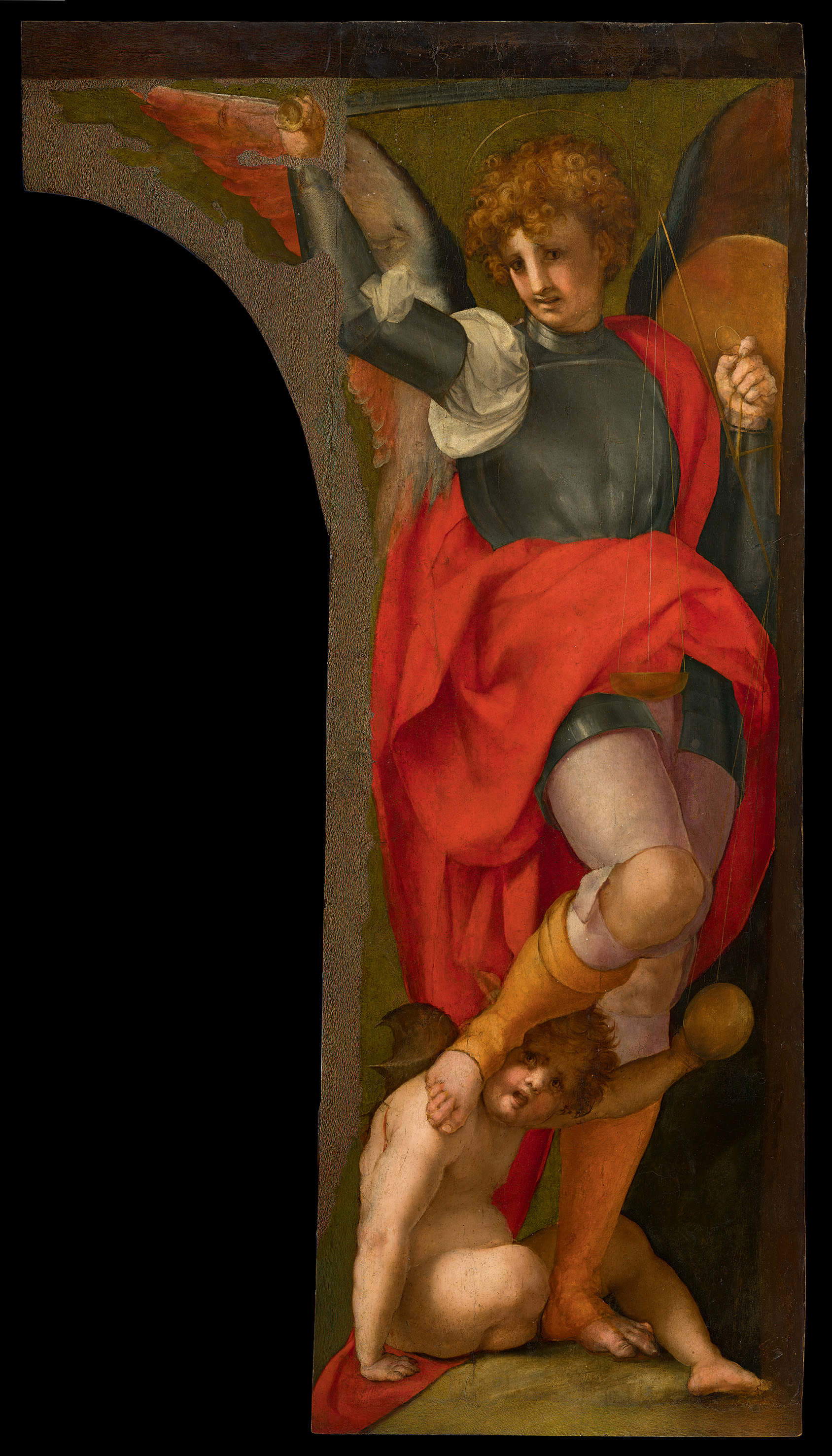Pontormo, Saint Michael the Archangel (c. 1519; oil on panel, 173 &times; 96.2 cm; Pontorme di Empoli, Church of Saint Michael the Archangel). Courtesy of the Archdiocese of Florence. Photo: Ottaviano Caruso