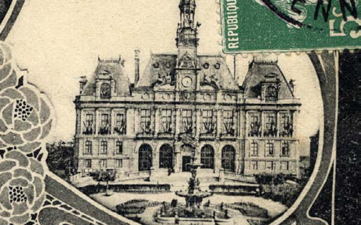 L&rsquo;H&ocirc;tel de Ville di Limoges in una cartolina d'inizio Novecento