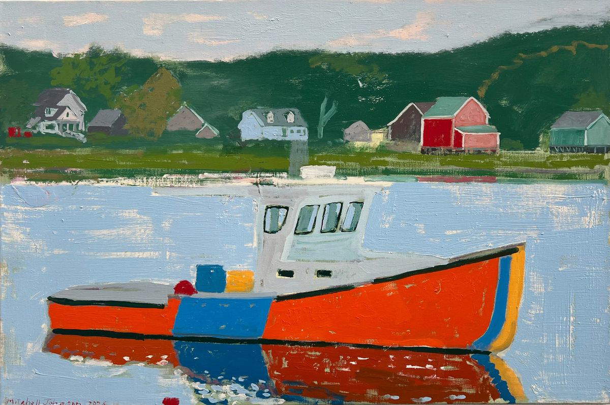 Mitchell Johnson, Cape Porpoise (2026; óleo sobre lienzo, 51 x 76 cm)