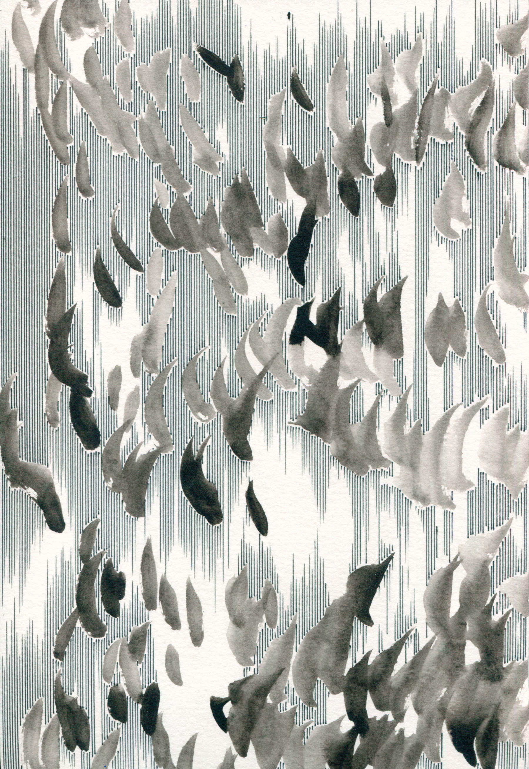 Nicolas Müller, Ohne Titel (2025; Tinte auf Papier, 30 x 21 cm)