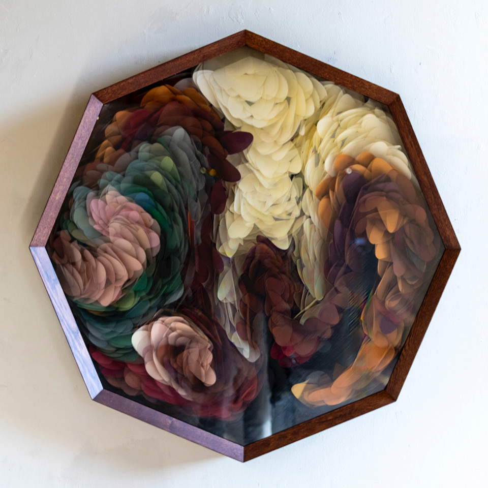 Maurizio Donzelli, Mirror #2025 (octagonal) (2025; mixed media, 96.7 x 96.7 cm)