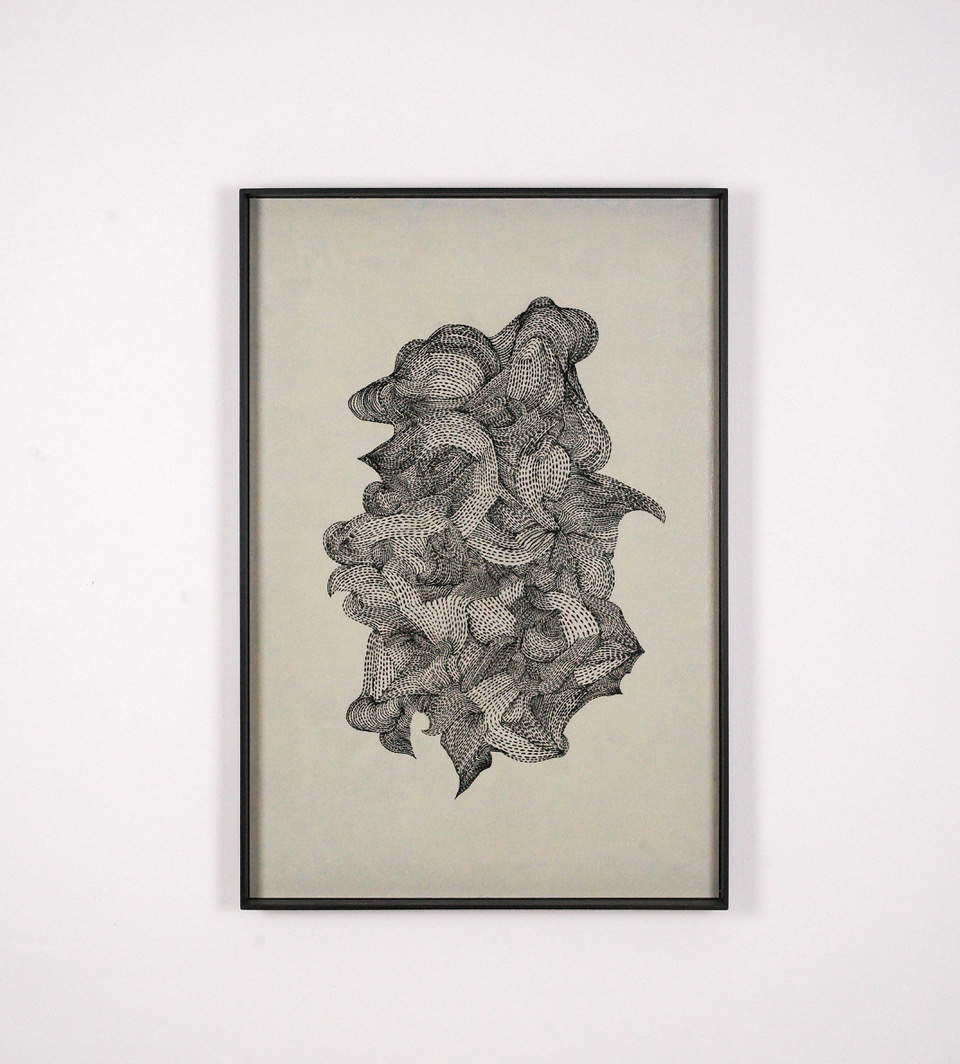 Maurizio Donzelli, *Waves* (2026; acrylic on aluminum panel, 121.5 x 82 cm)