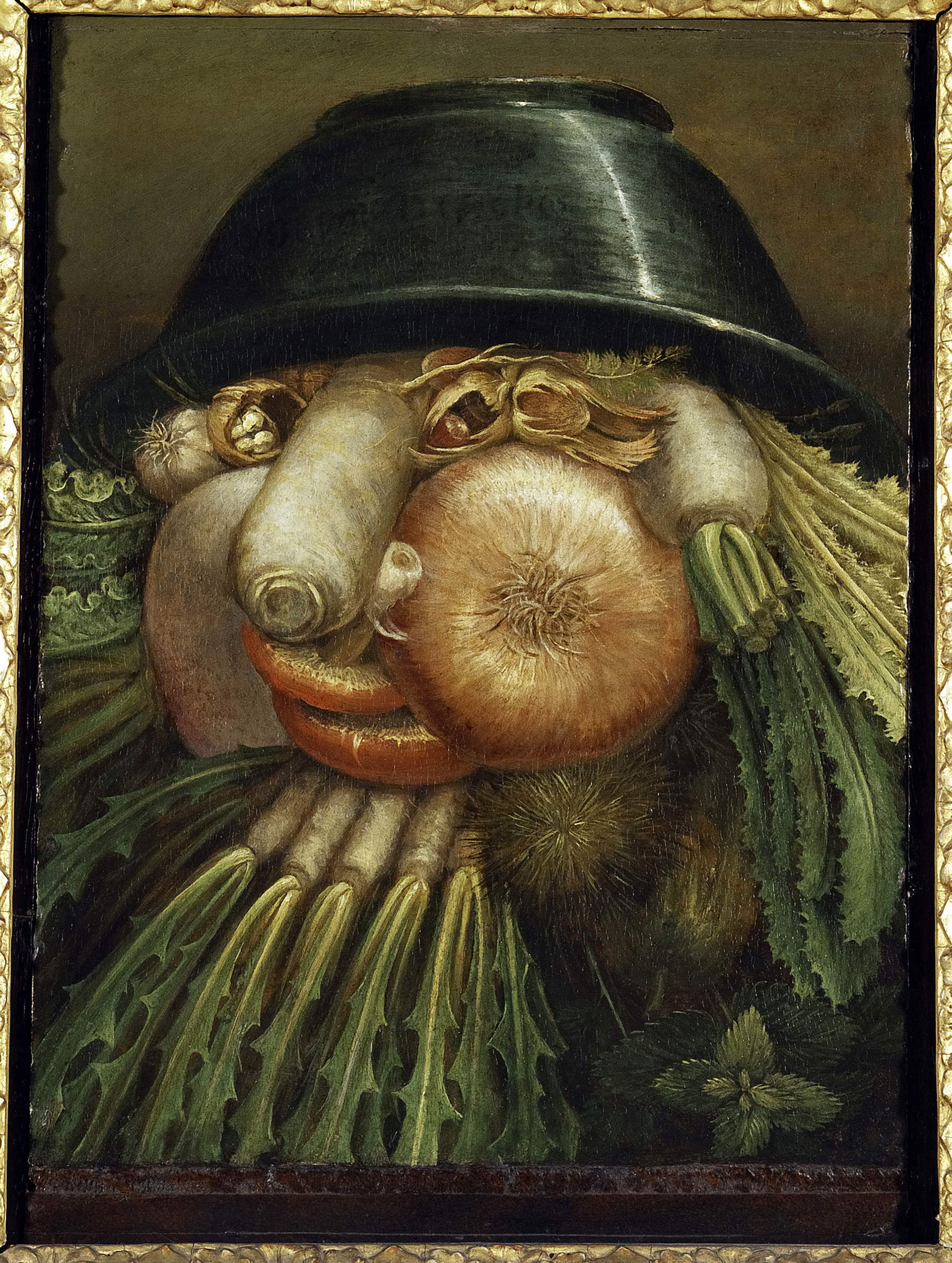 Giuseppe Arcimboldo, Der Gärtner (1590–1593; Öl auf Holz, 36 &times; 24 cm; Cremona, Museo Civico Ala Ponzone, Inv. 211)