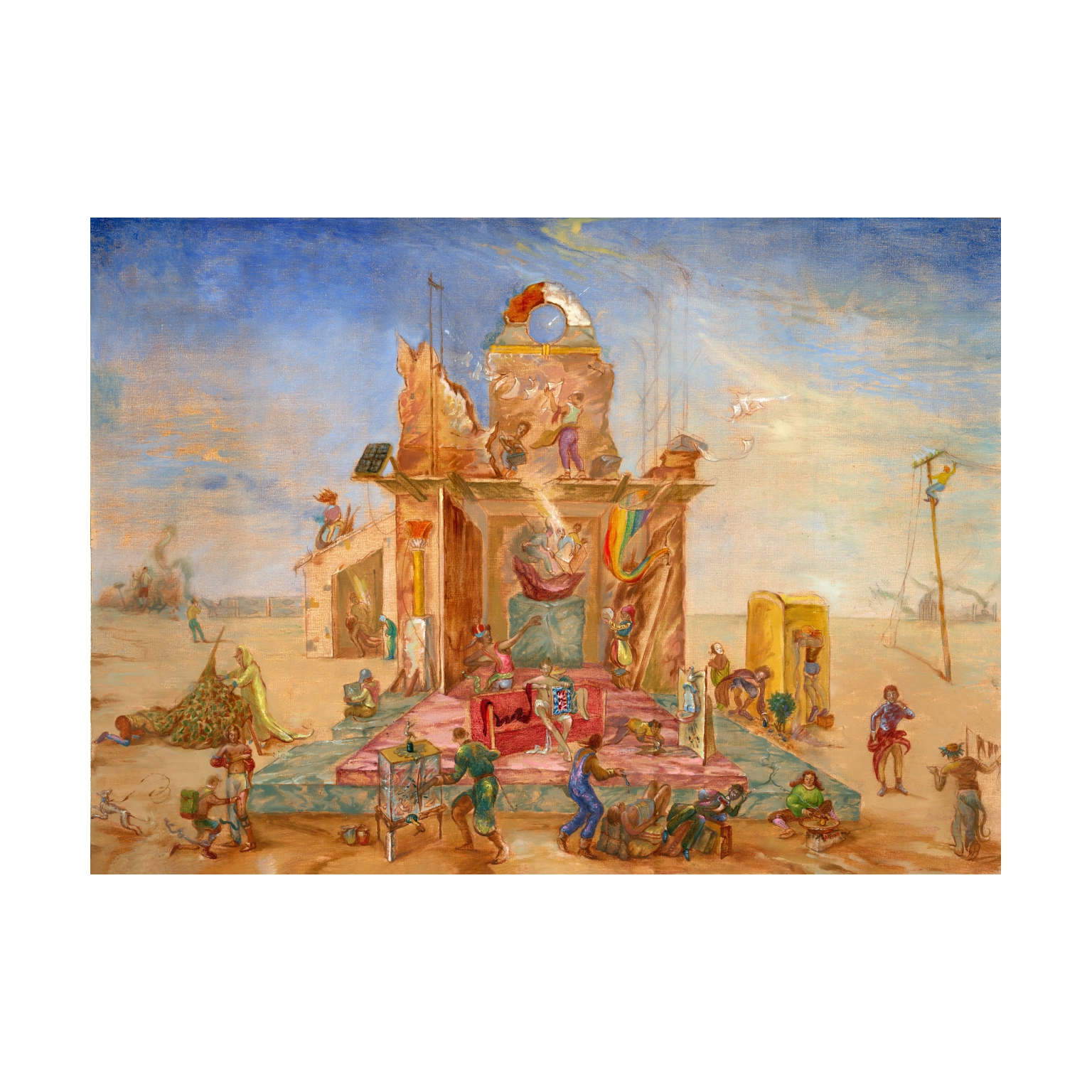 Alex Bodea, The fabulous procession (2023; olio su tela, 61 x 87 cm). Presentato da: Lutnița