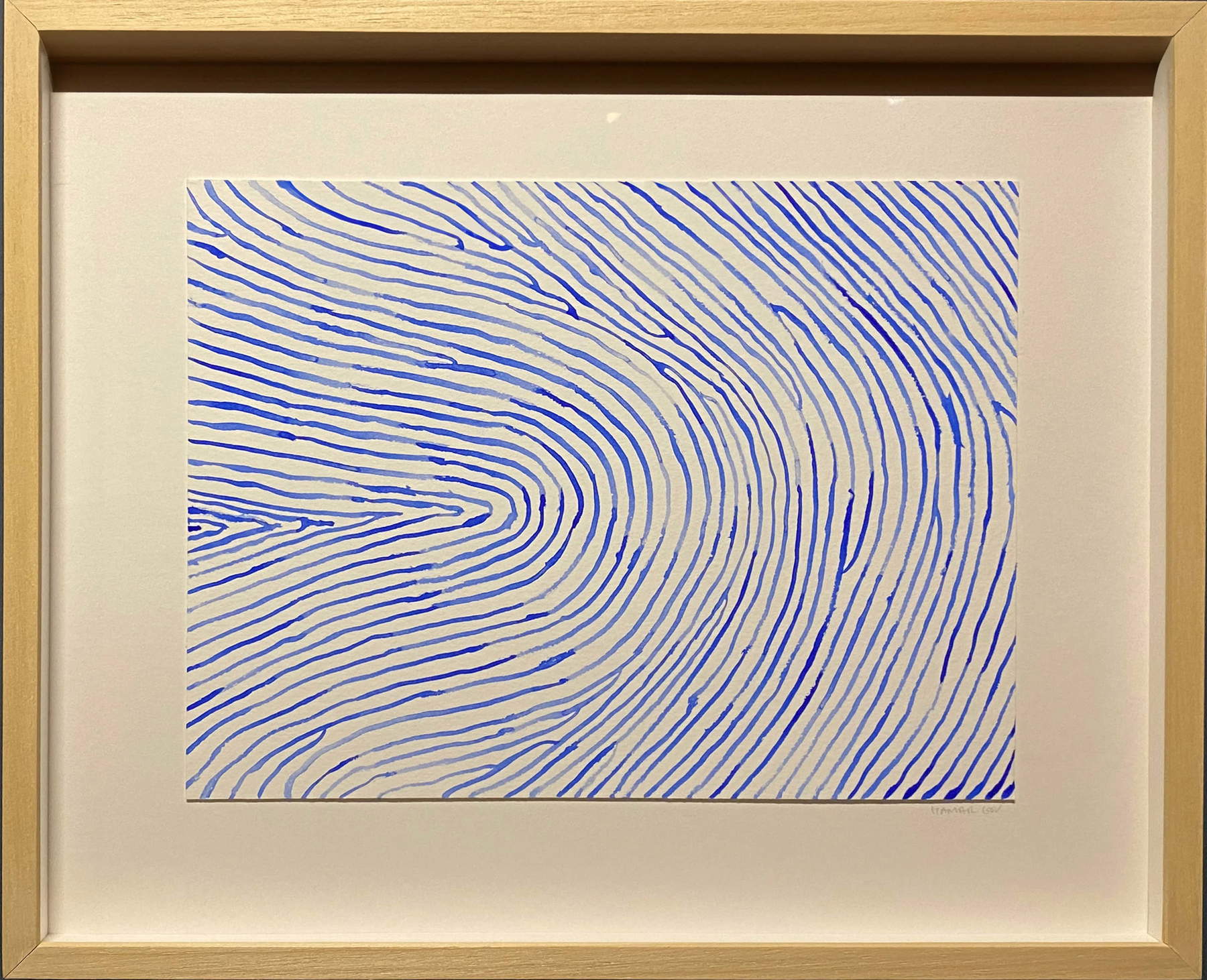 Itamar Gov, Self Portrait (The Middle Section of my Left Thumb) (2025; acquerello su carta, 34 x 42 cm). Presentato da: Zilberman