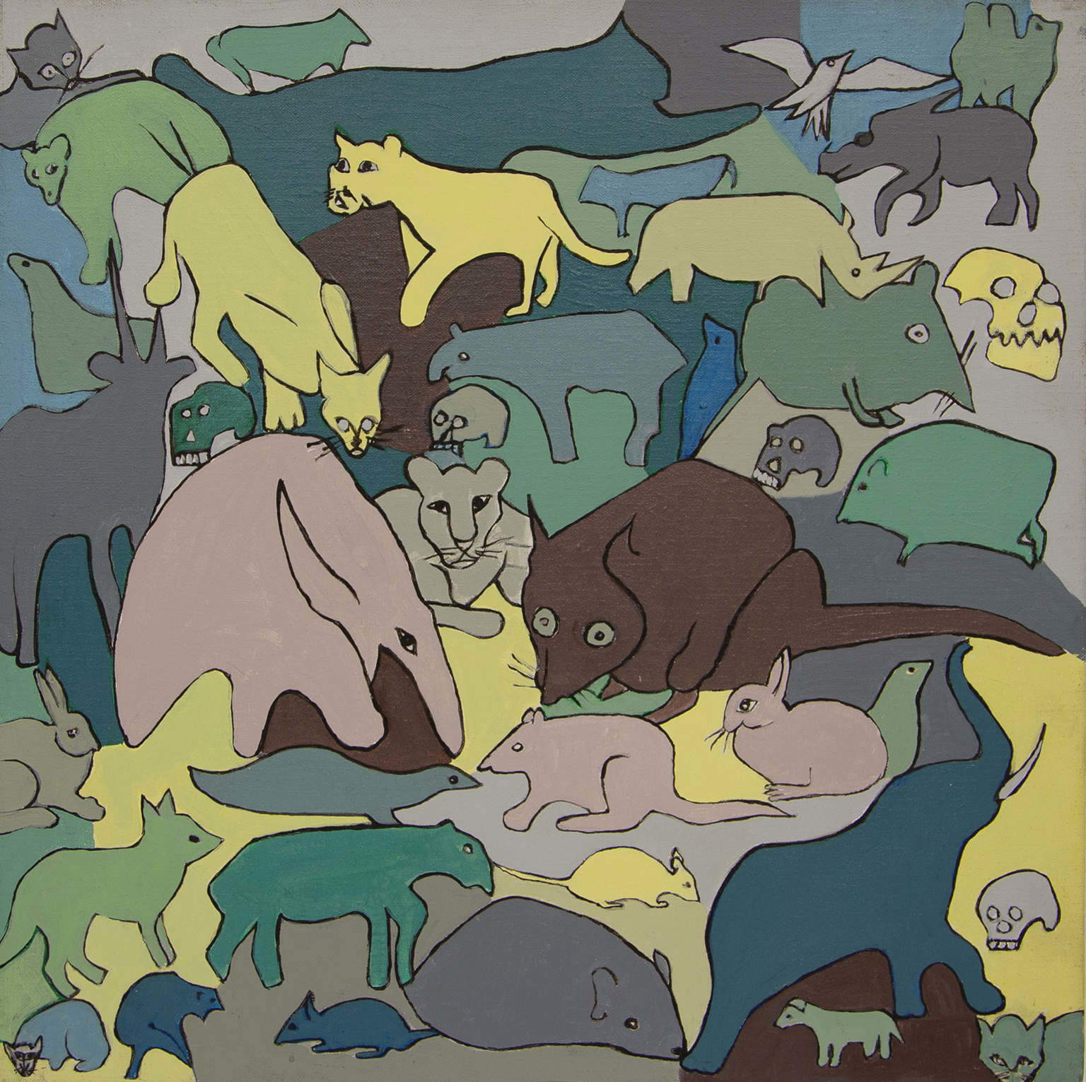 Nadia Gould, Nadia's Bestiary (1988; acrilico su tela, 50,8 x 50,8 cm). Presentata da: dieFirma