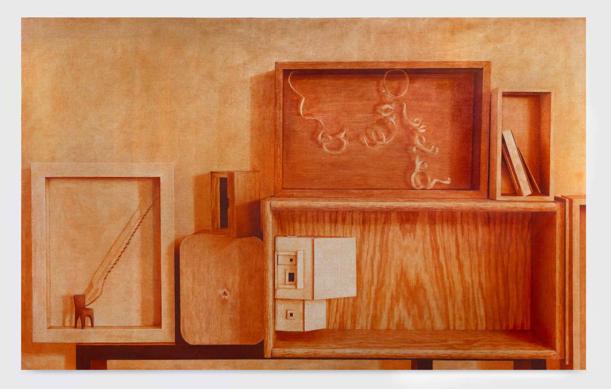 Patricia Geyerhahn, Core (2026; olio su lino, 152 x 244 cm). Presentata da: Andrew Reed