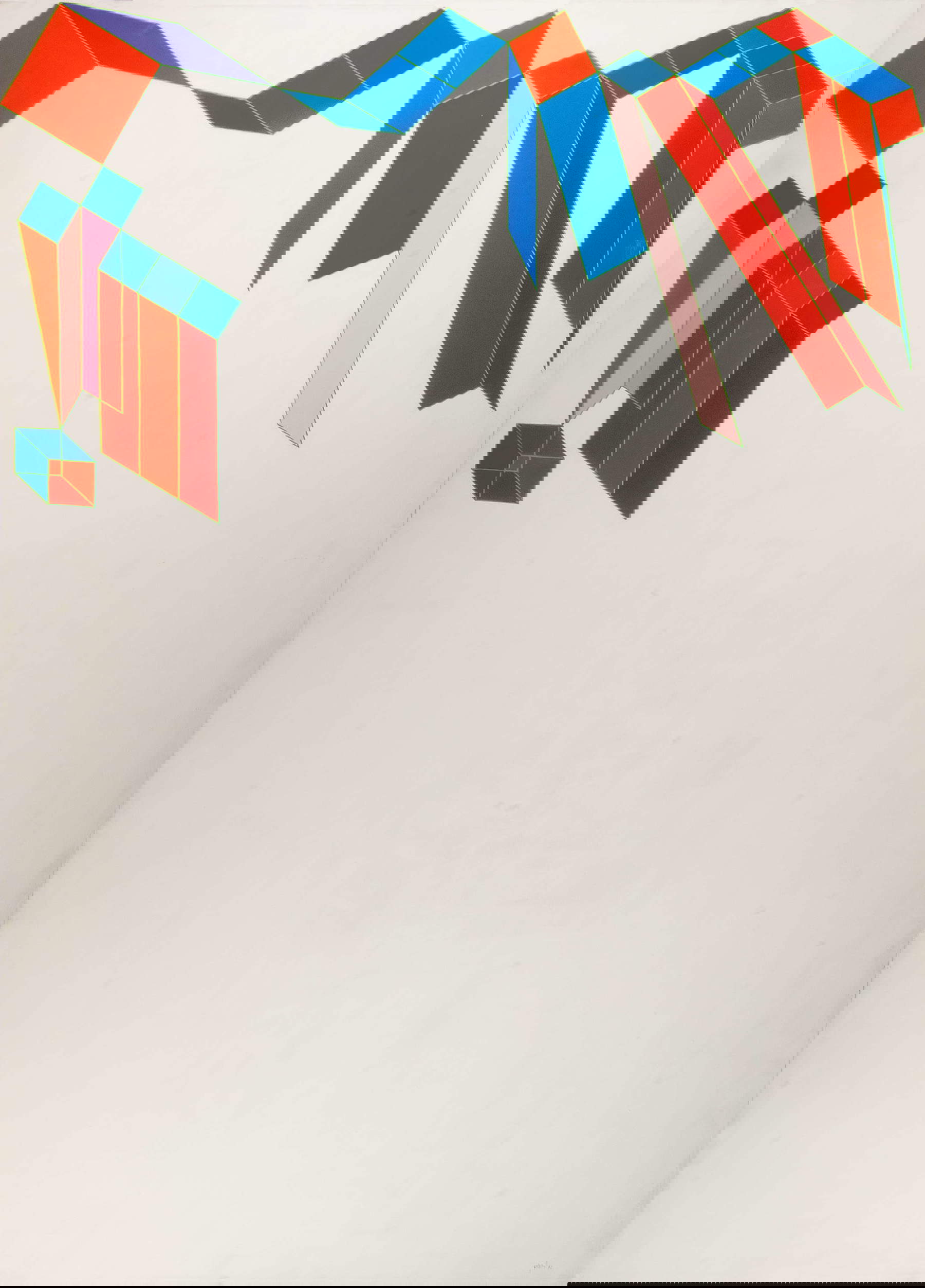 Achille Perilli, Dialectique du hasard (1982; mixed media on canvas, 300 x 200 cm). Courtesy of Alfonso Artiaco, Naples