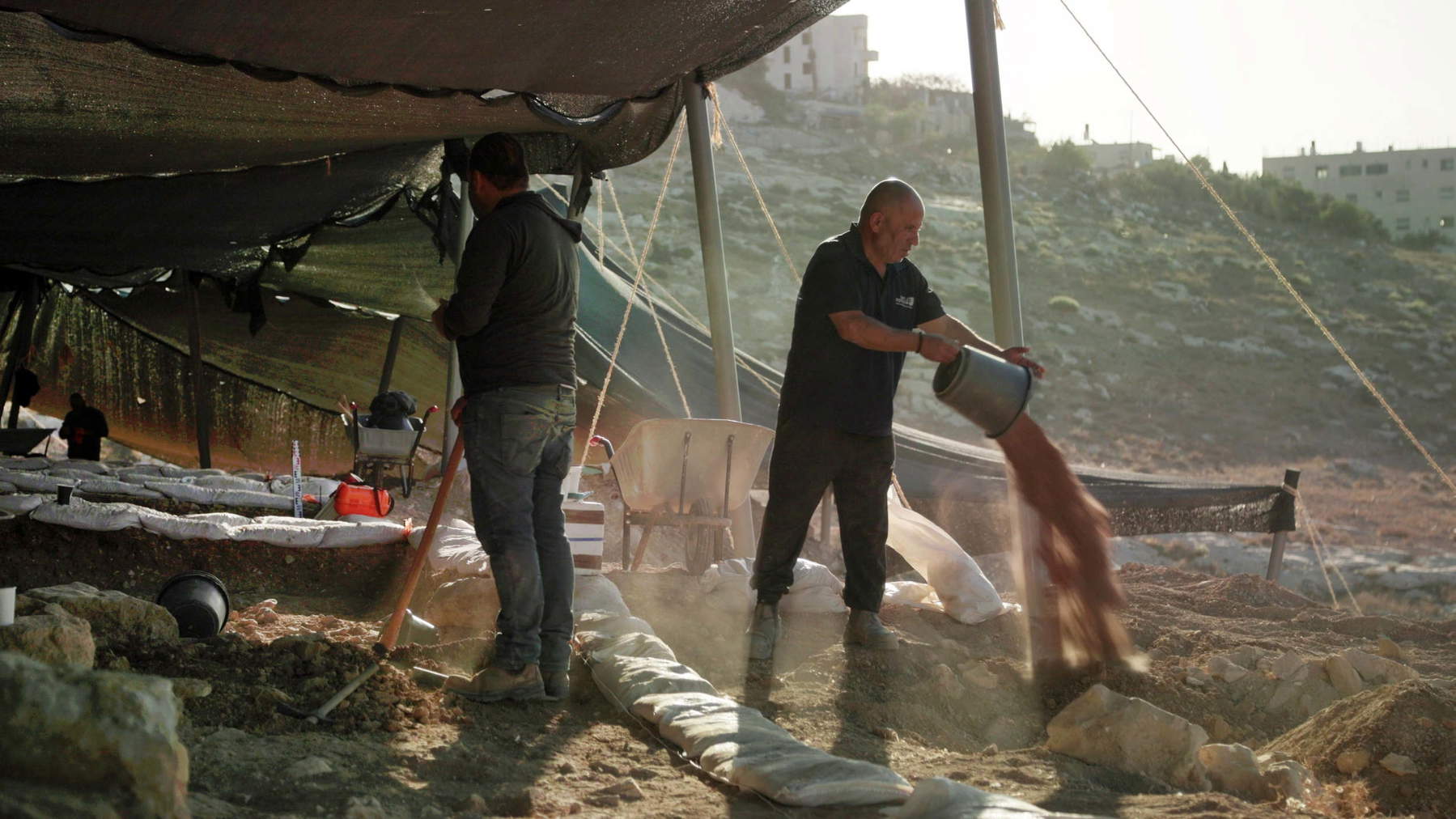 Gli scavi archeologici dell'Autorit&agrave; israeliana per i beni culturali nei pressi di Ramat Rachel. Foto: Emil Aladjem, Autorit&agrave; israeliana per i beni culturali