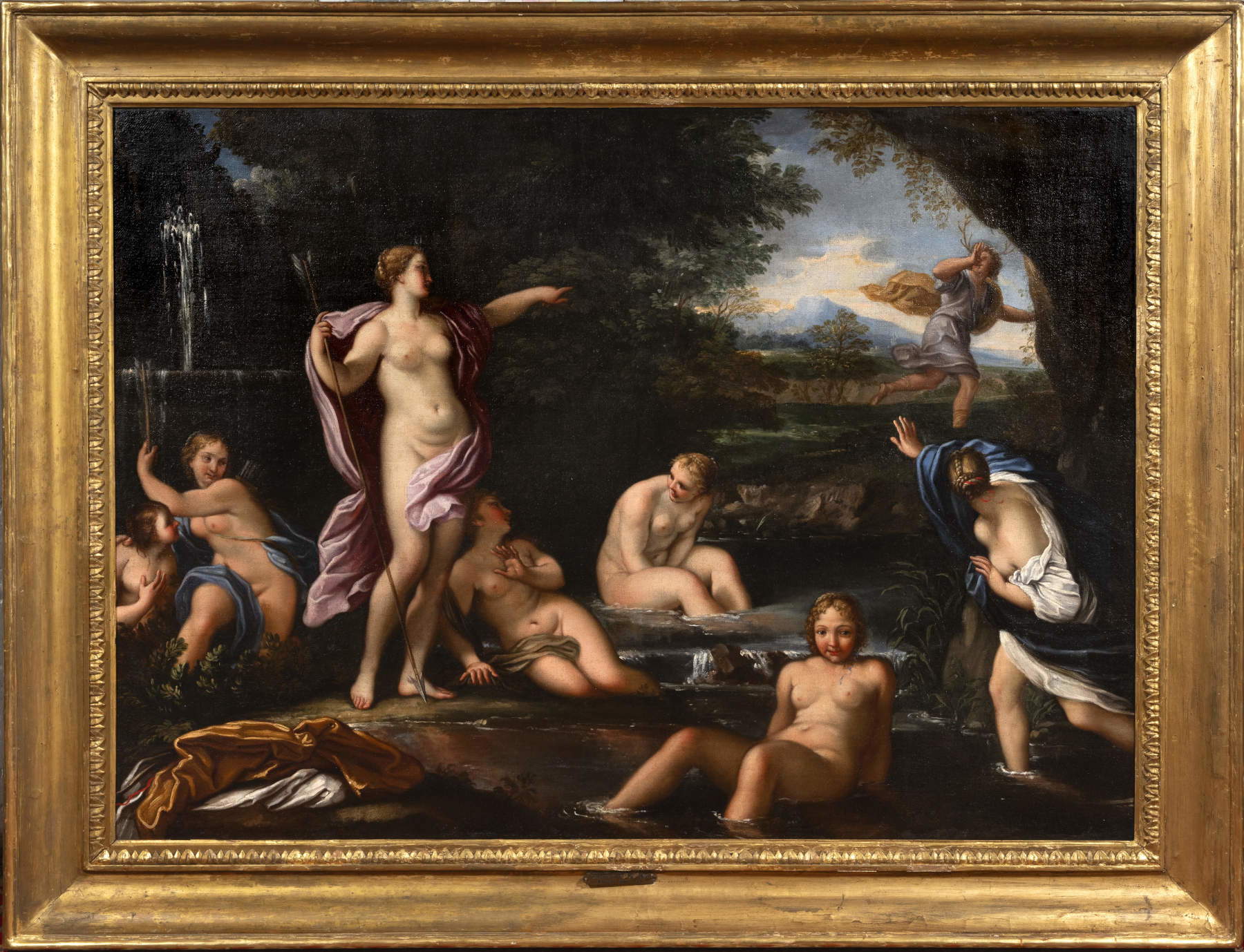 Agostino Masucci, ihm zugeschrieben, „Diana beim Bad und Actaeon“ (Öl auf Leinwand, 98 x 135 cm) Angeboten von: TORNABUONI ARTE – ARTE ANTICA