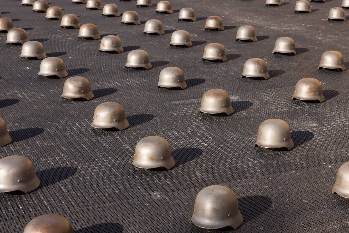 Ai Weiwei, *Mushrooms* (2026; cast iron), installation view, Museum of Contemporary Art Australia, Sydney, 2026. Commissioned by the Museum of Contemporary Art Australia for the 2026 Neil Balnaves Tallawoladah Lawn Commission. Photo: Anna Kučera, courtesy of Ai Weiwei Studio, MCA Australia, Galleria Continua, and Lisson Gallery &copy; Ai Weiwei Studio