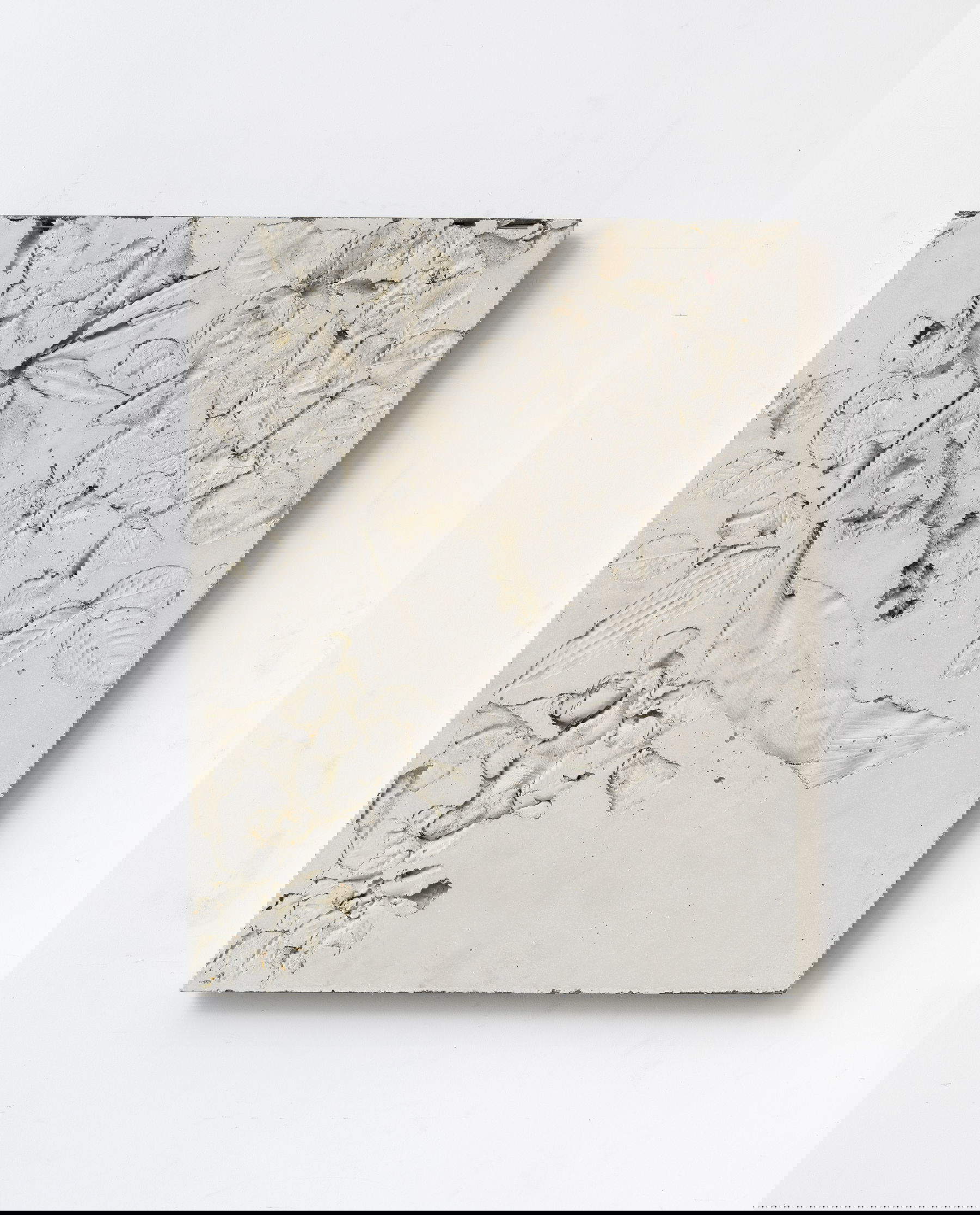 Alessandro Piangiamore, Yesterday Ikebana 030320263 (2026; hormigón, hierro y flora, 64 x 50 x 2 cm) Cortesía de la Galería Repetto y del artista. Fotografía de Giorgio Benni