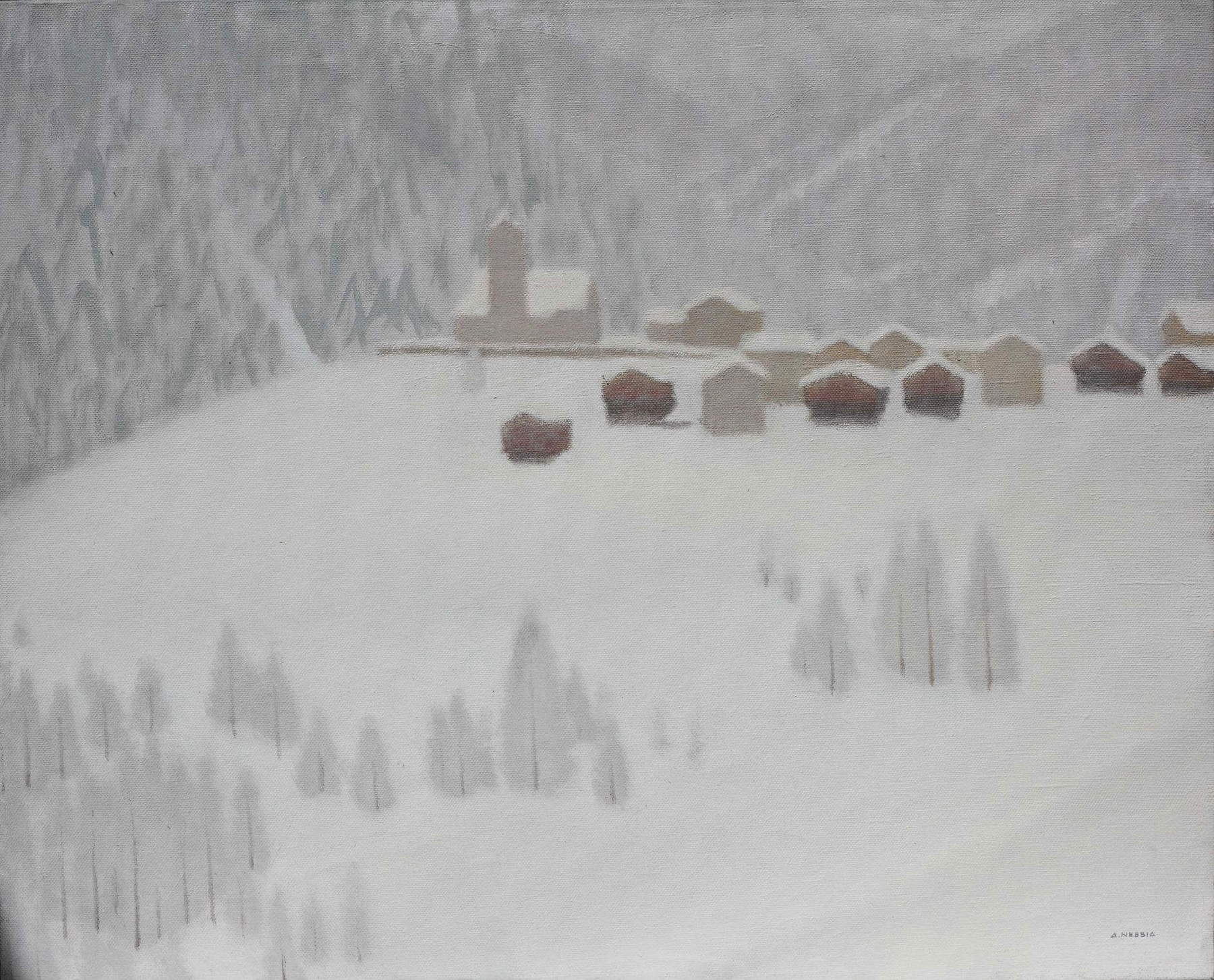 Alessio Nebbia, «Después de la nevada» (óleo, 81 x 66 cm)