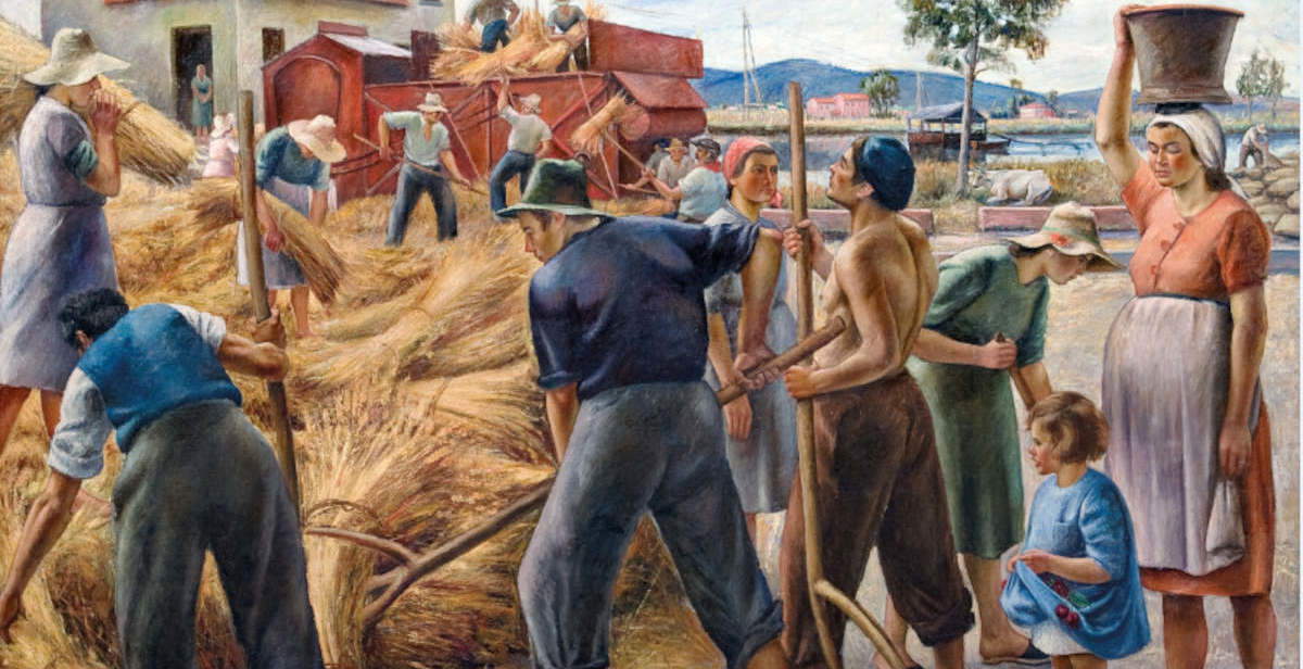 Catarsini returns to Rome after 41 years, with his large canvas depicting wheat and an accessible exhibition