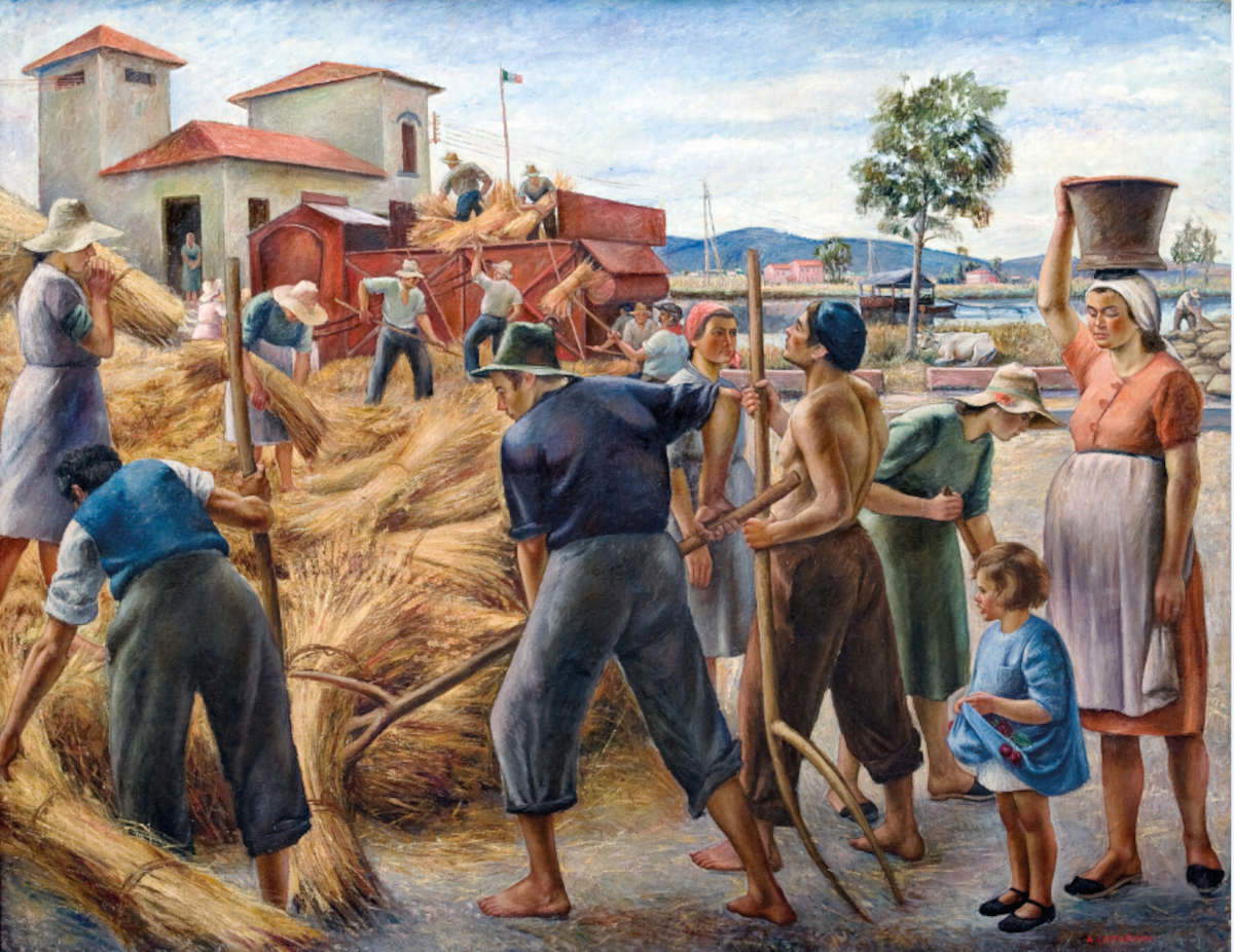 Alfredo Catarsini, *The Wheat of the Lucca Land Reclamation* (1940; oil on canvas, 233 x 300 cm)