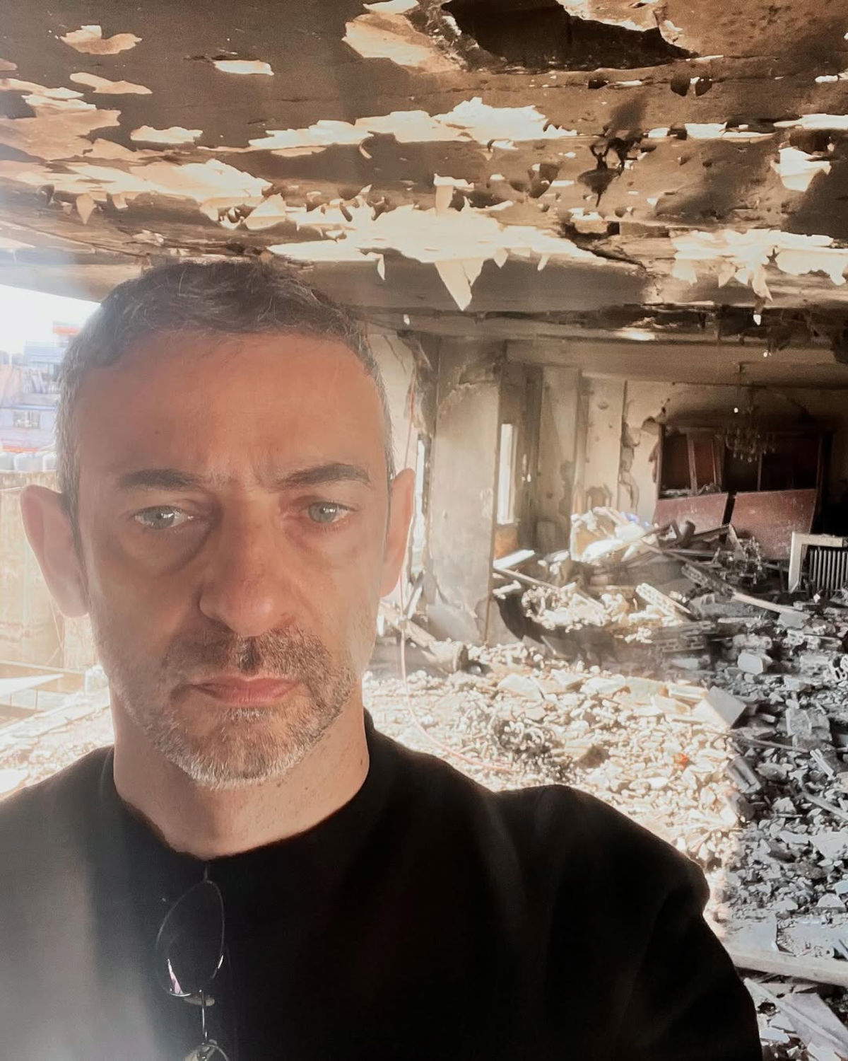Artist Ali Cherri in his parents' apartment in Beirut. Photo: IG Ali Cherri Profile