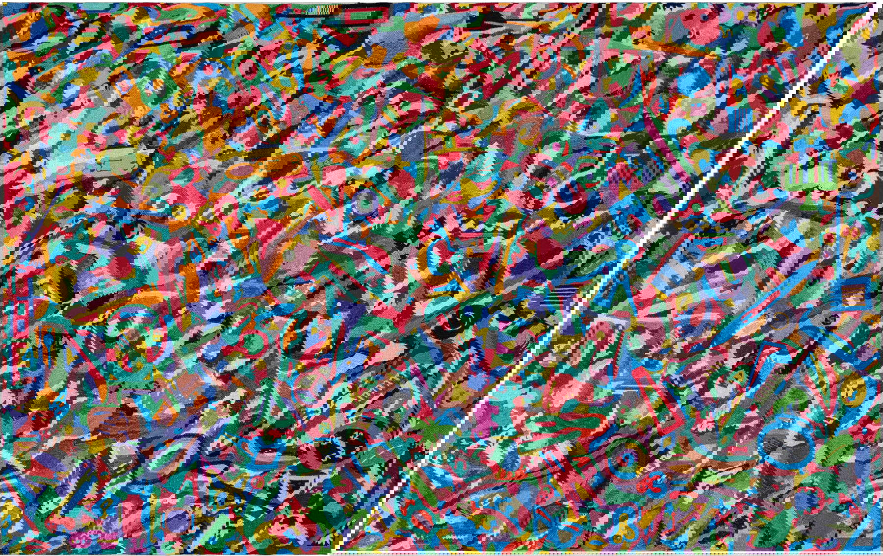 Alighiero Boetti, Tutto (1988; Stickerei auf Stoff, 120 x 220,3 cm; Sammlung Caterina Boetti). Foto: Antonio Idini, Rom &copy;Alighiero Boetti by SIAE