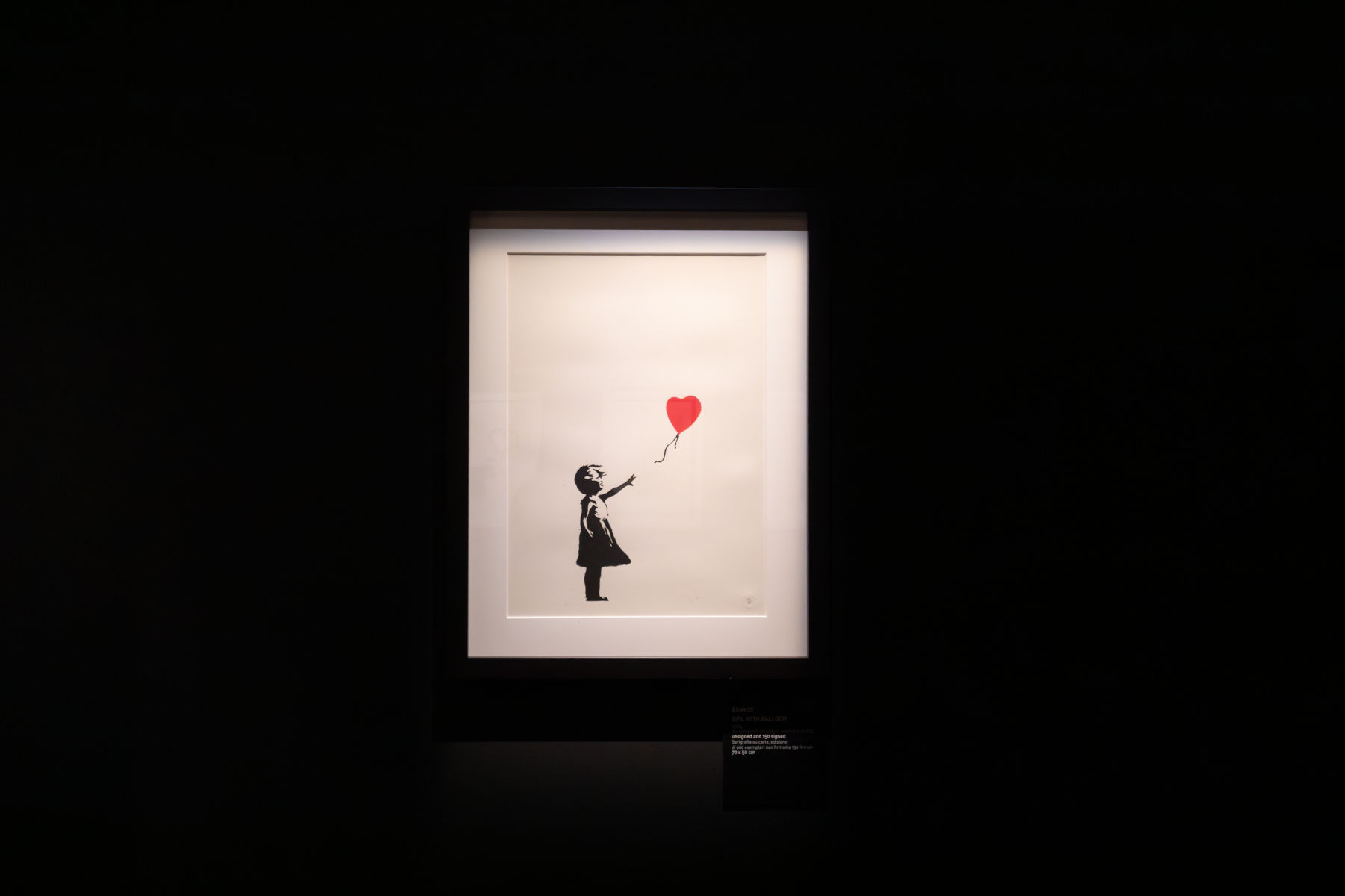 Installation view of the Banksy Archive 01 - The School of Bristol (1983-2005) exhibition at Palazzo Fava. Palazzo delle Esposizioni, Bologna. Photo: Elettra Bastoni