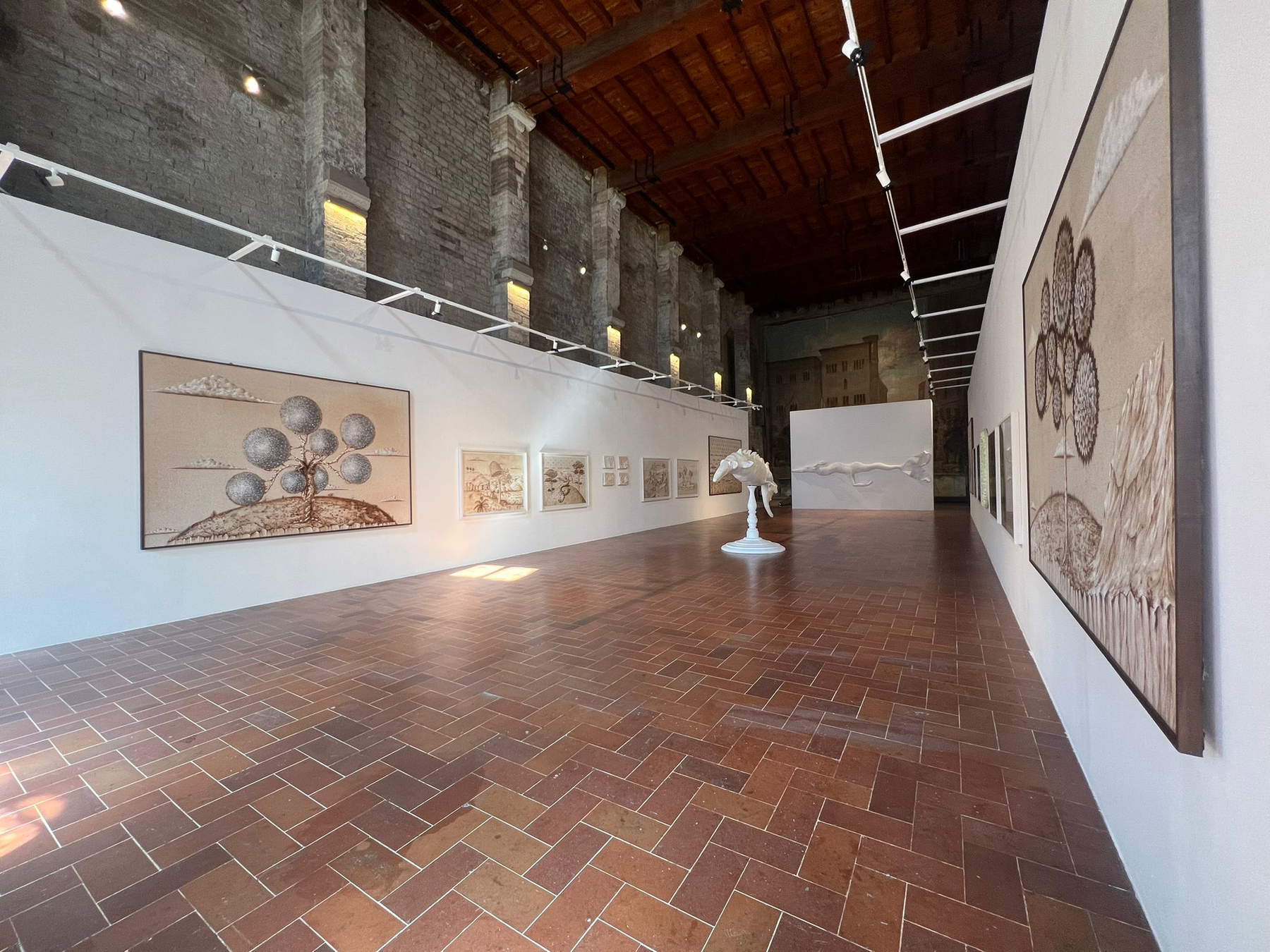 Allestimento della mostra Mutazioni al Palazzo del Capitano. Foto: Francesca Bisogni