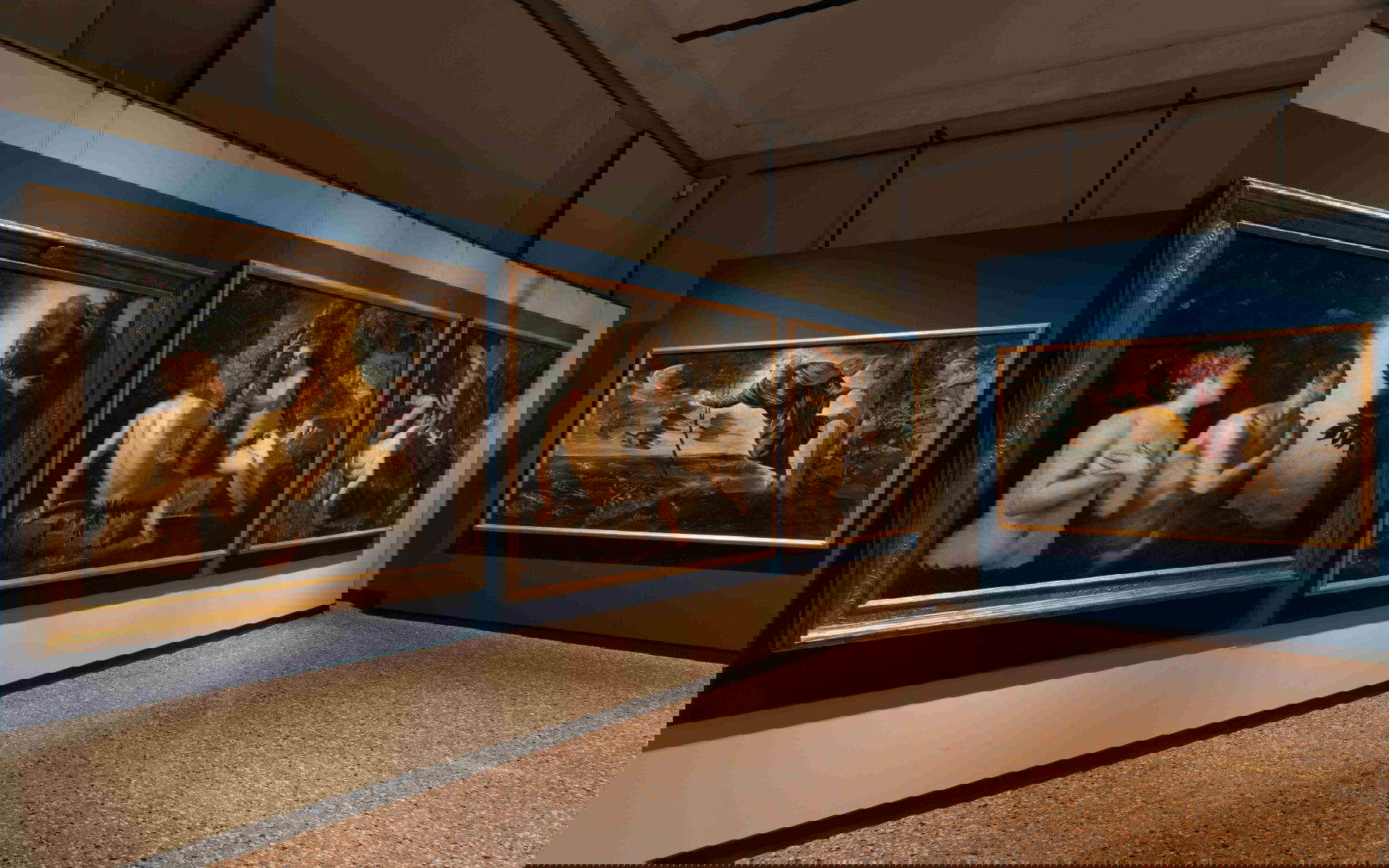 Allestimento della mostra&nbsp;Tintoretto racconta&nbsp;la Genesi. Ricerca, analisi e restauro. Foto di Matteo Panciera,&nbsp;Gallerie dell&rsquo;Accademia di Venezia