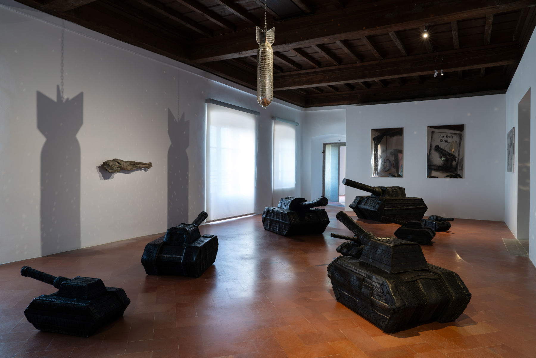 View of Marino Marini&rsquo;s “No Heroes” installation.