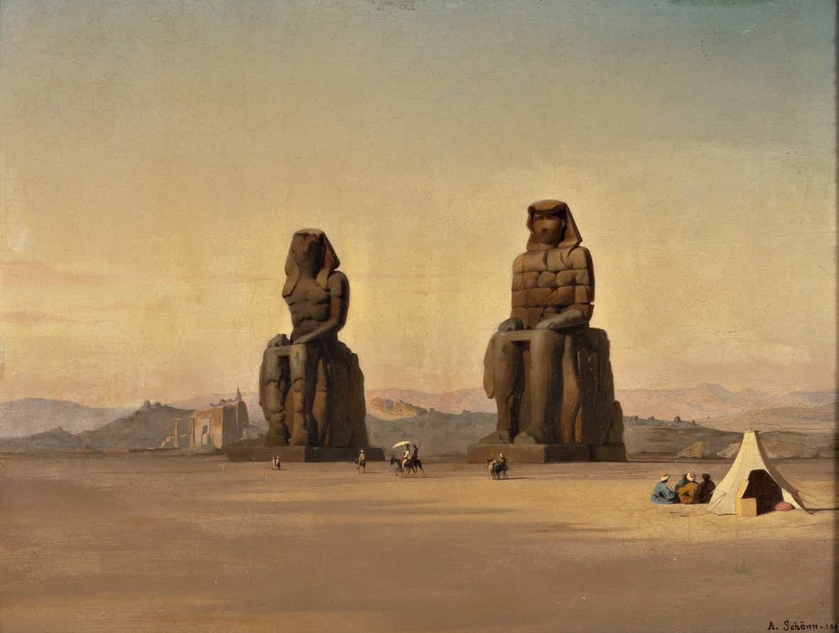 Alois Sch&ouml;nn, Colossi of Memnon (1852; oil on canvas; Trieste, Historical Museum of the Castle and Park of Miramare)