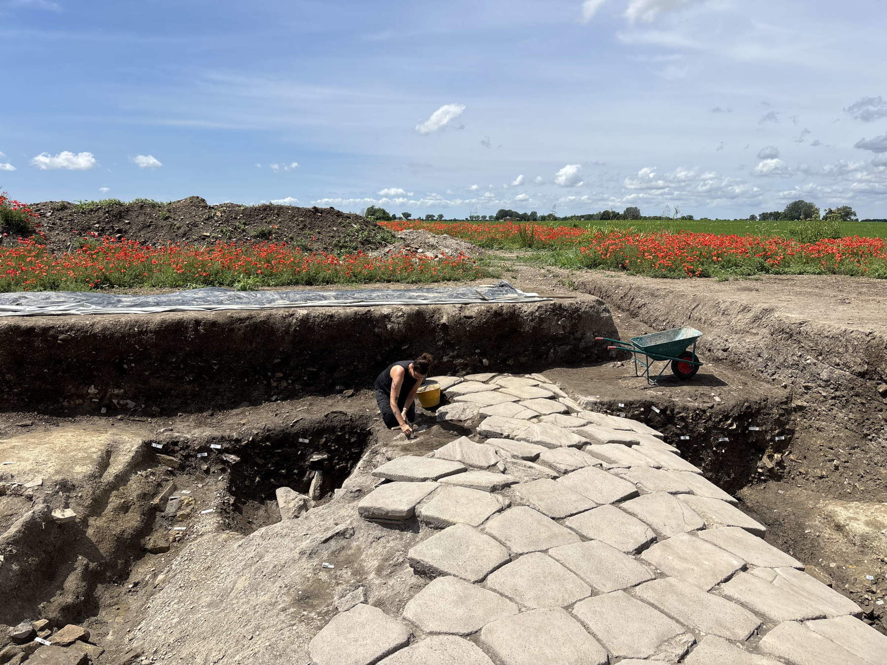 Parque arqueológico de Altino, excavación de la foto, Via Annia