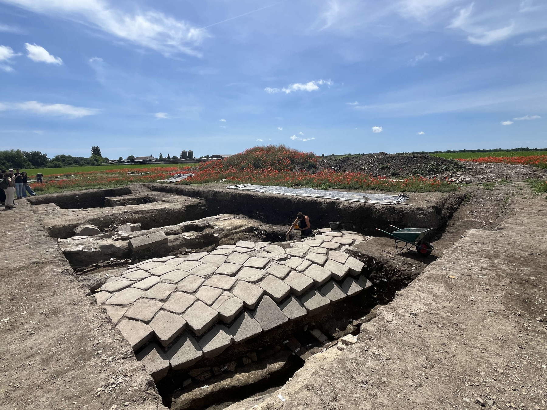 Parque arqueológico de Altino, excavación de la foto, Via Annia