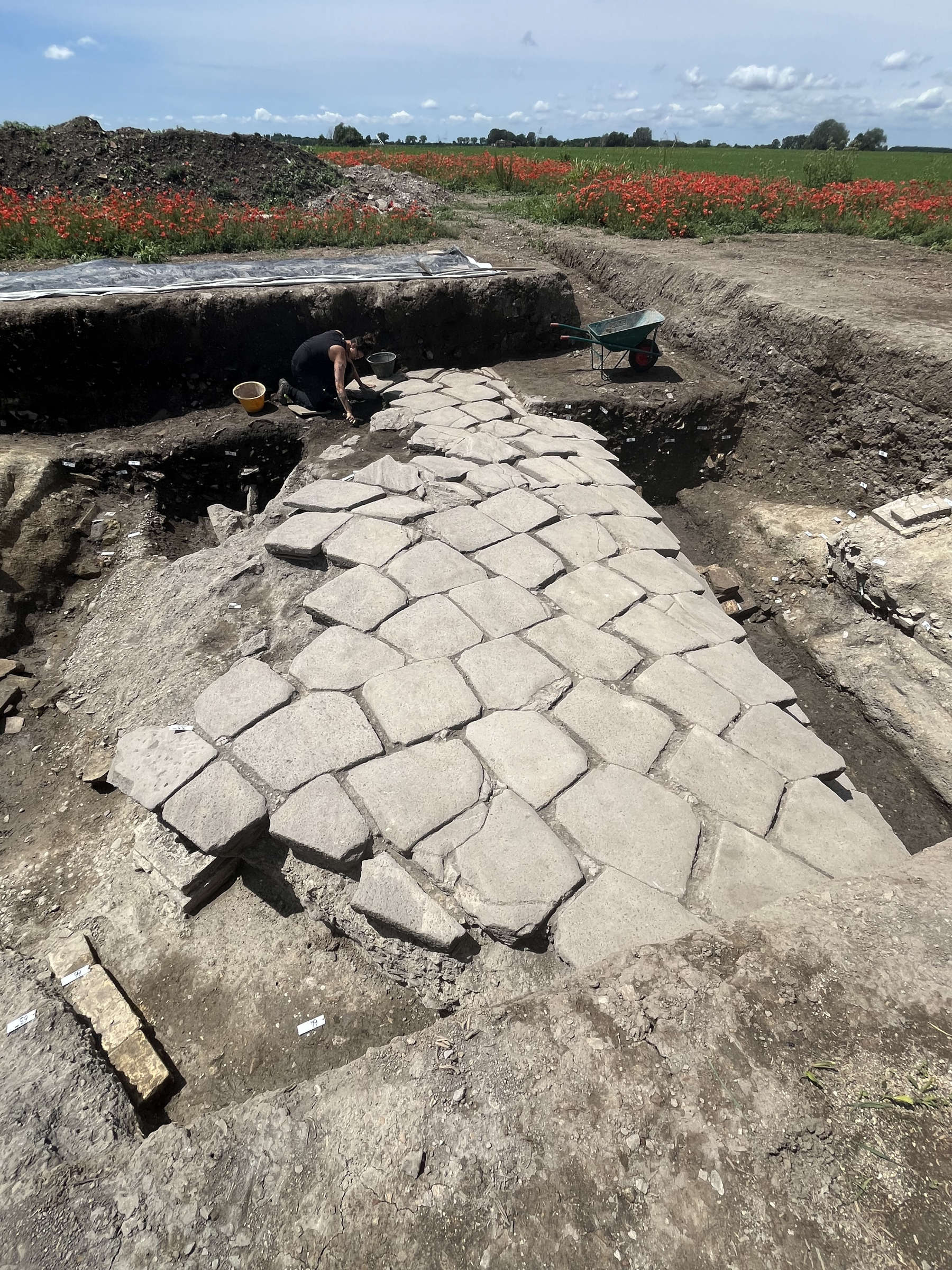Parque arqueológico de Altino, excavación de la foto, Via Annia