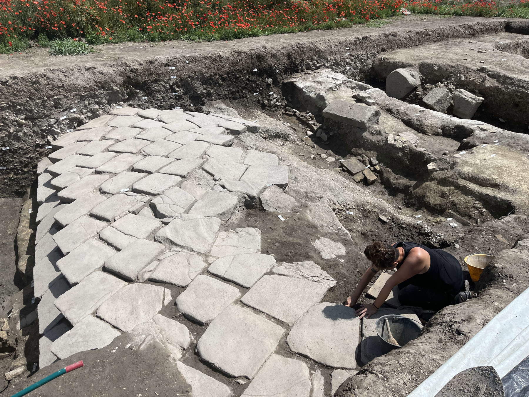 Parque arqueológico de Altino, excavación de la foto, Via Annia