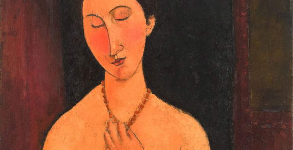 Amedeo Modigliani, „Nu assis au collier“ (1917–1918; Öl auf Leinwand, 91,5 × 59,7 cm) Schätzung auf Anfrage. Foto: &copy; Sotheby&rsquo;s