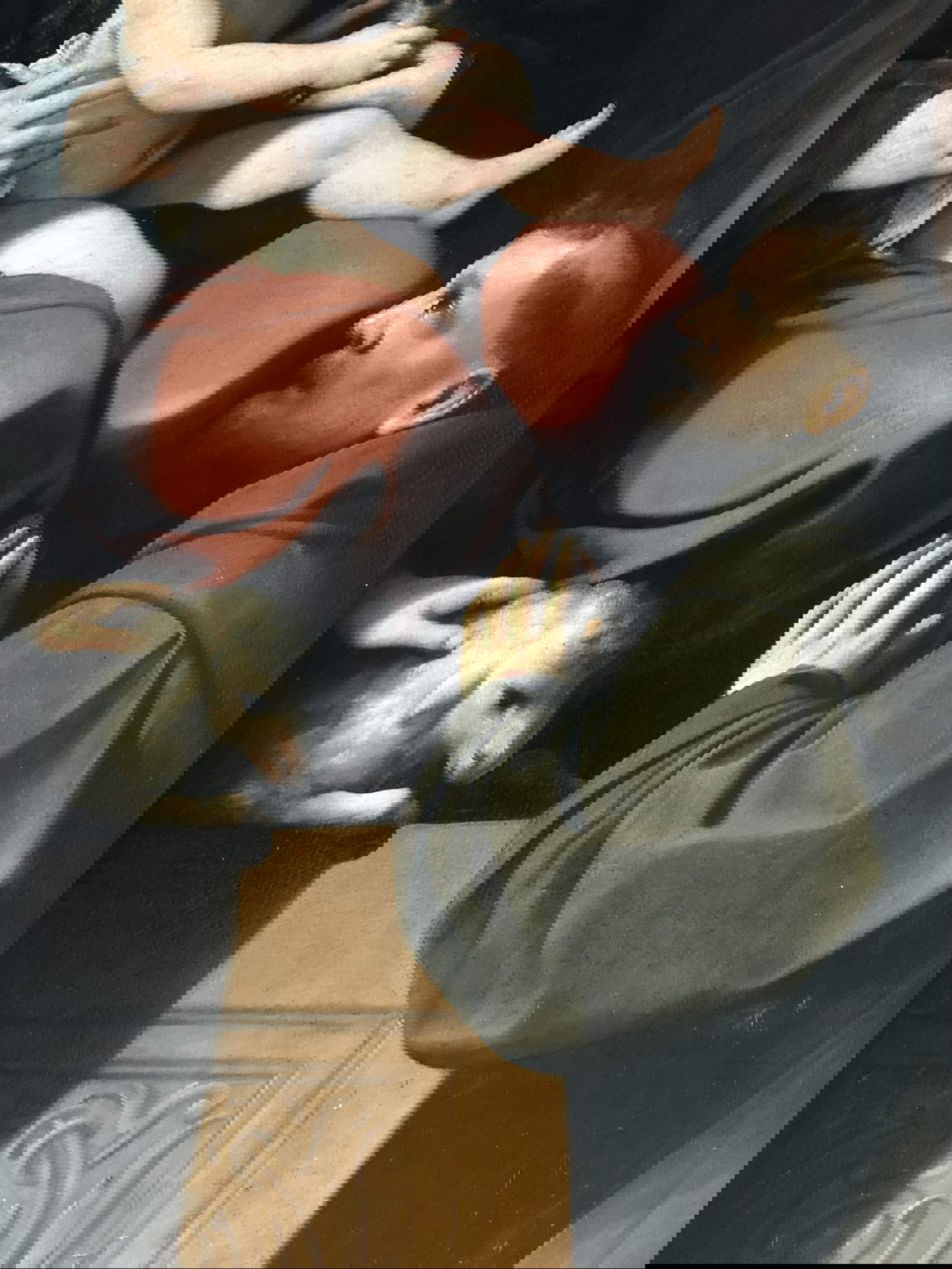 Luigi Amidani, Madonna and Child with Saints Francis of Assisi, Agnes and Genesius, detail (c. 1619; oil on canvas, 299 x 199 cm; Parma, Galleria Nazionale - Complesso monumentale della Pilotta)