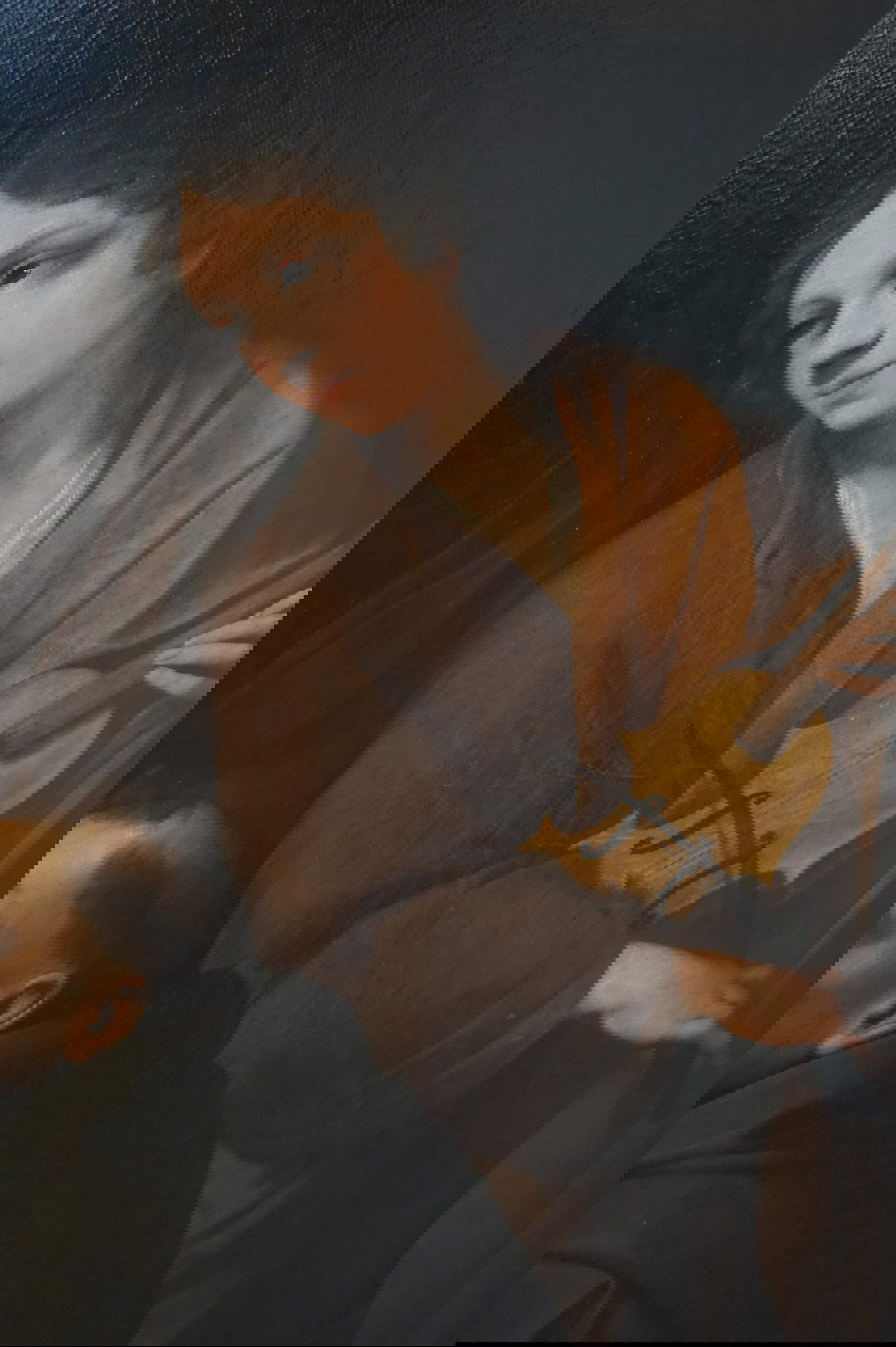 Luigi Amidani, Madonna and Child with Saints Francis of Assisi, Agnes and Genesius, detail (c. 1619; oil on canvas, 299 x 199 cm; Parma, Galleria Nazionale - Complesso monumentale della Pilotta)