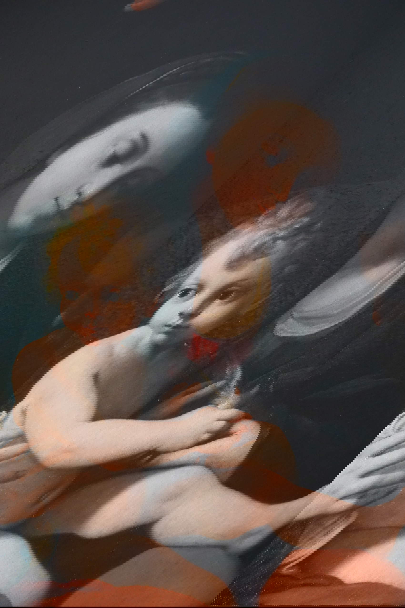 Luigi Amidani, Madonna and Child with Saints Francis of Assisi, Agnes and Genesius, detail (c. 1619; oil on canvas, 299 x 199 cm; Parma, Galleria Nazionale - Complesso monumentale della Pilotta)