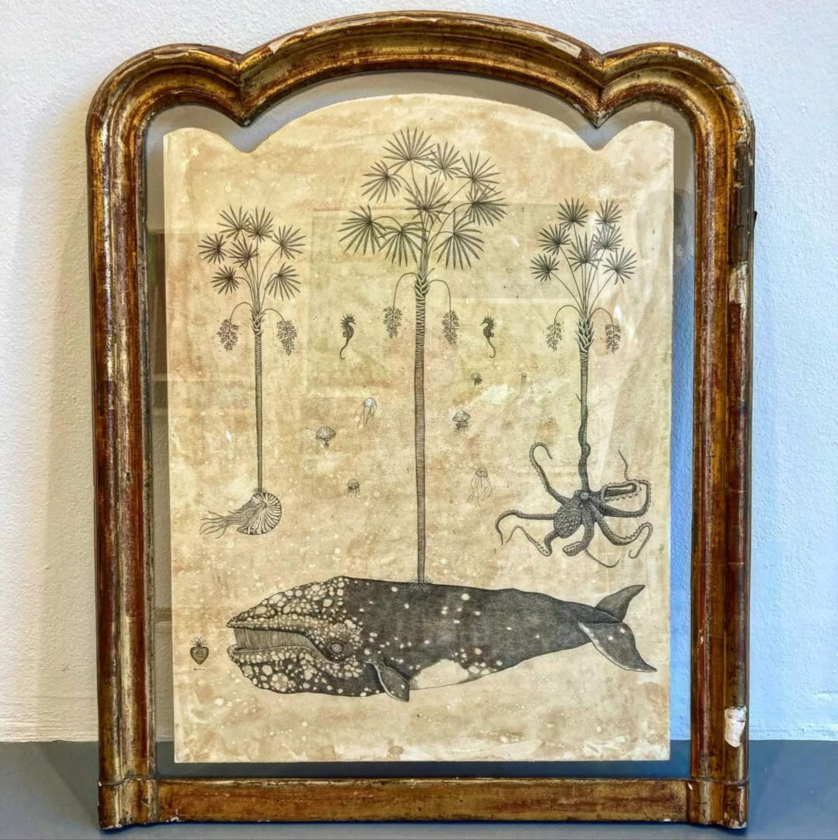 Andrea Collesano, Himmlisches Paradies Meer (Tinte auf Papier, 84 x 69 cm) Foto: Ig Profile Andrea Collesano