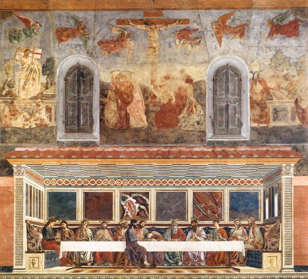 Andrea del Castagno,&nbsp;Cenacolo di Santa Apollonia&nbsp;(1445-1450 circa; affresco, 453 x 975 cm; Firenze, Museo del Cenacolo di Santa Apollonia)