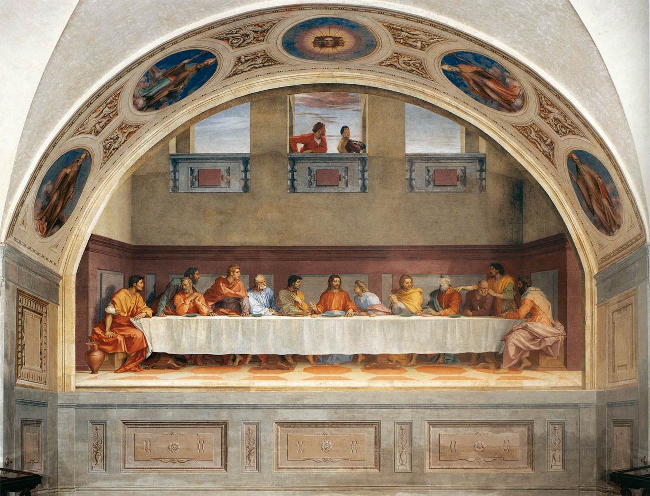 Andrea del Sarto,&nbsp;Ultima Cena&nbsp;(1519-1529; affresco, 525 x 871 cm; Firenze, Museo del Cenacolo di Andrea del Sarto)