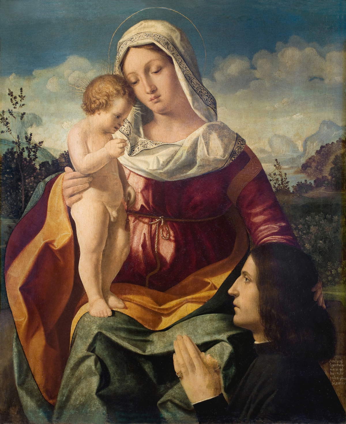 Andrea Previtali, Madonna con Bambino e donatore (1502; Padova, Musei Civici) &copy; Su concessione del Comune di Padova - Settore Cultura, Turismo, Musei e Biblioteche