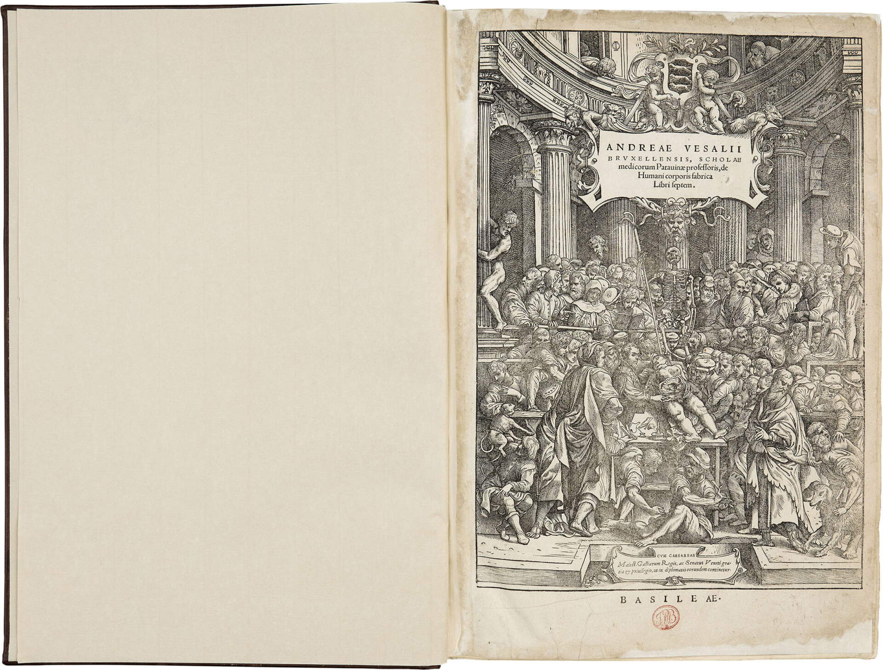 Andreas Vesalius, *De humani corporis fabrica*&hellip;, Basel, printed by Ioannis Oporini, 1543.