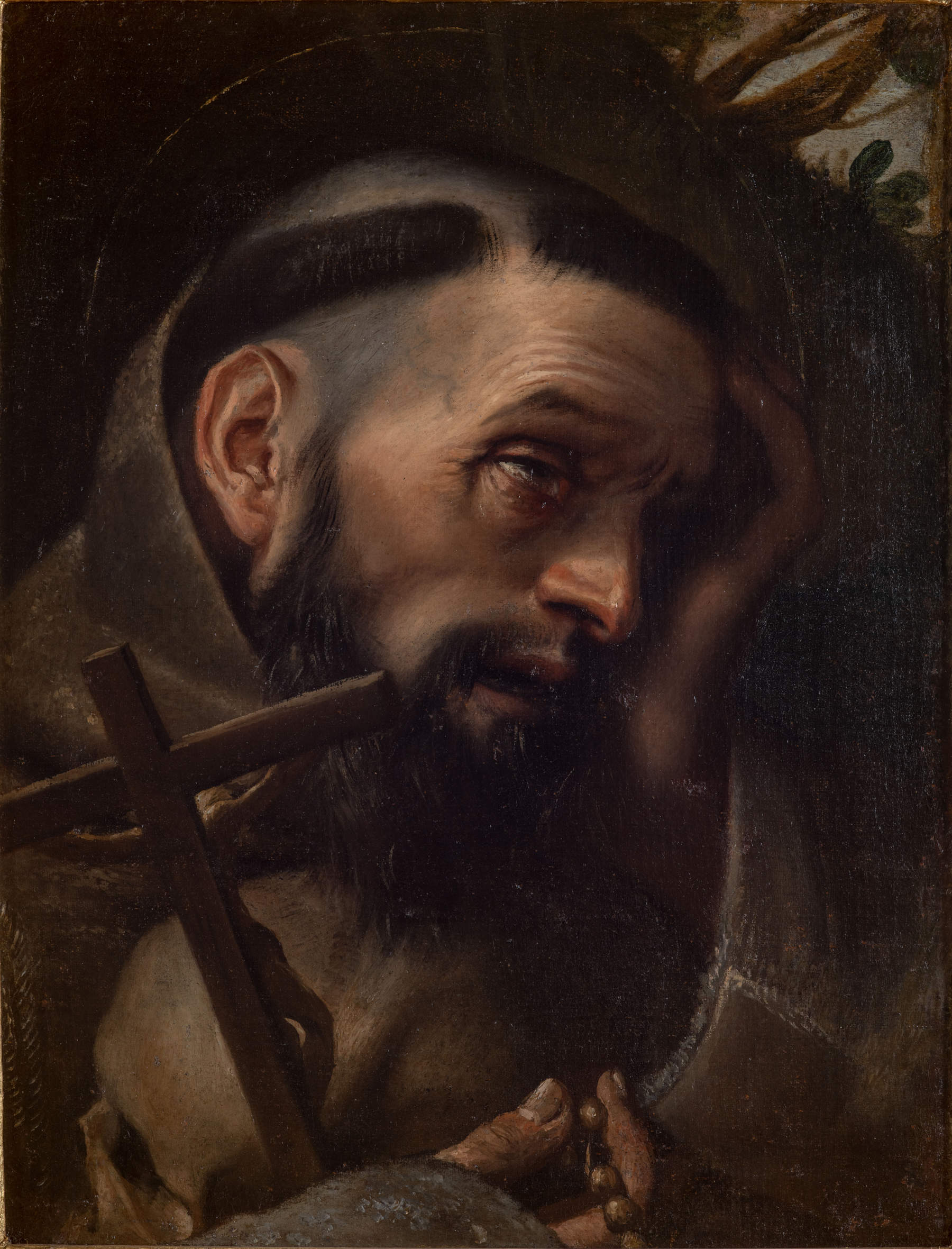 Annibale Carracci, Der betende Heilige Franziskus (um 1585–1586; Öl auf Leinwand; Rom, Galleria Borghese)