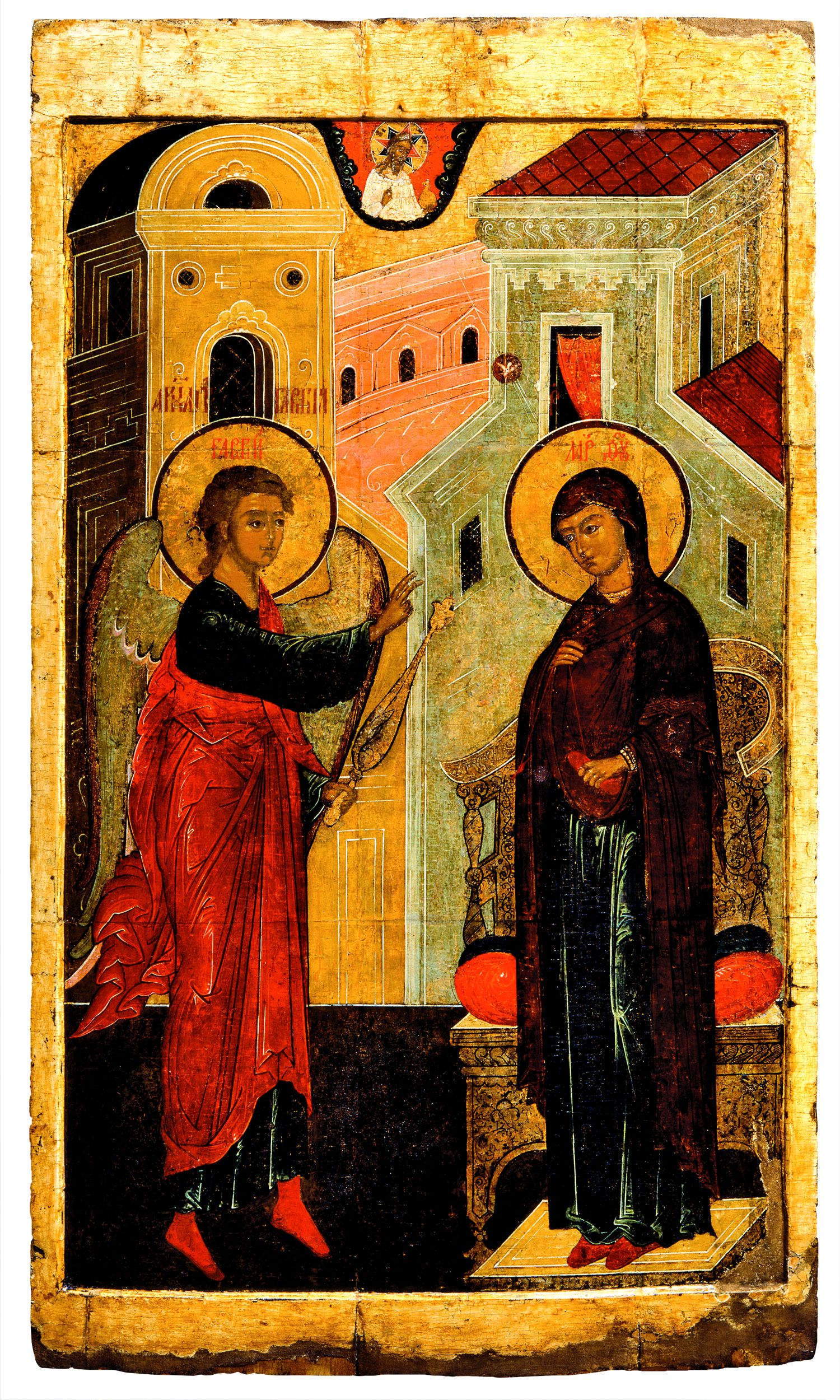 Verkündigung der Gottesmutter (zweite Hälfte des 17. Jahrhunderts, Nowgorod?; Tempera auf Holz, 140 x 81,2 x 4,6 cm; Vicenza, Sammlung Intesa Sanpaolo, Gallerie d'Italia) &copy; Archivio Patrimonio Artistico, Intesa Sanpaolo