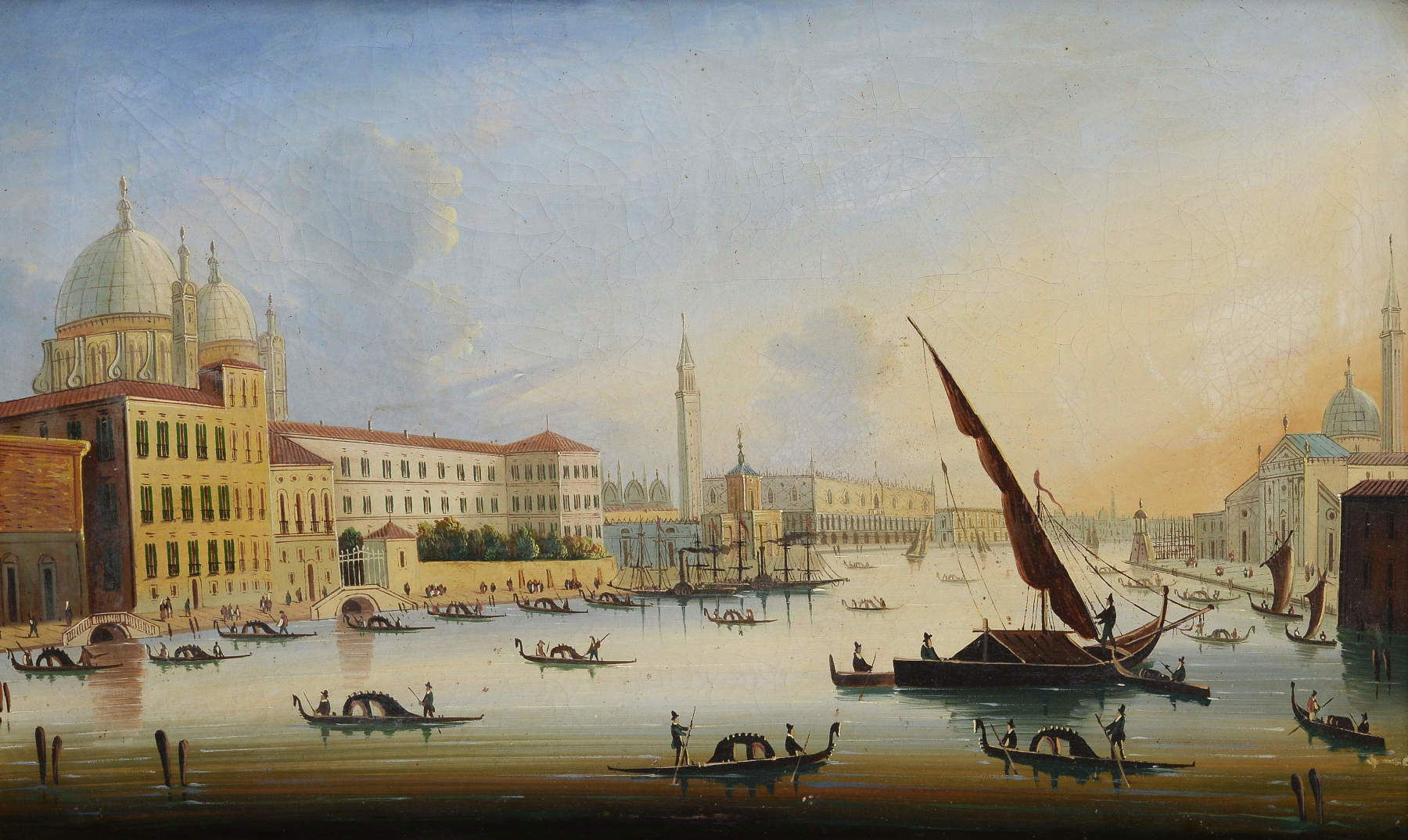 Anonimo, Venezia (XIX sec; olio su tela, 38,5 x 63 cm). Foto: Pananti Online