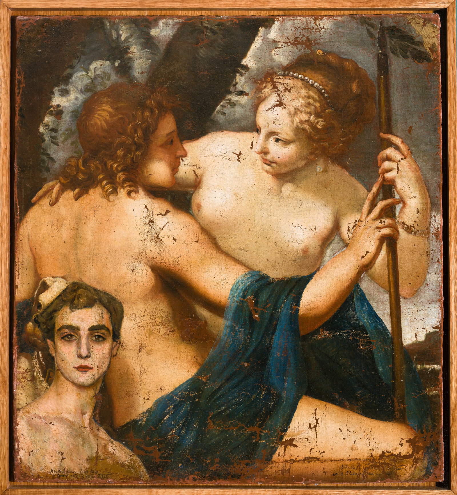 Anselmo Bucci, Self-portrait on antique Padovanino canvas, Paris (1909-1910; Private collection). Courtesy of M.M.M. Contemporary Art, Monza