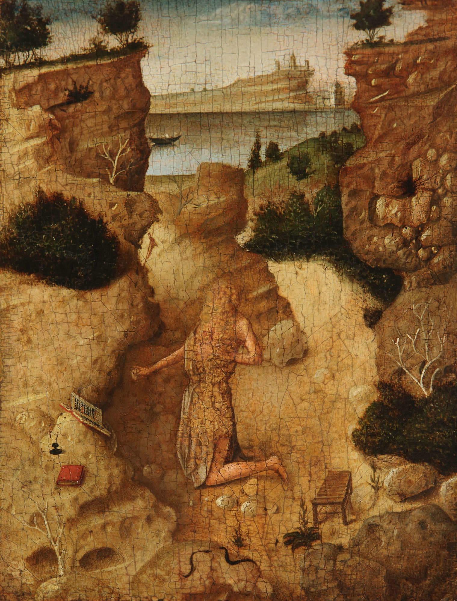 Antonello da Messina, Ecce Homo, verso with St. Jerome (c. 1470; tempera on panel, 20.3 x 14.9 cm)