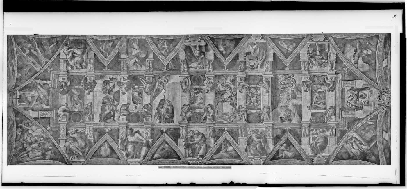 Domenico Anderson, Michelangelo Buonarroti, Gewölbe der Sixtinischen Kapelle (1508-1512), Vatikanische Museen, Vatikanstadt (1882-1890; Kunstdruck nach digitaler Reproduktion einer Umkehrung von Gelatinesilber-Salzplattennegativ; Florenz, Alinari-Archiv)