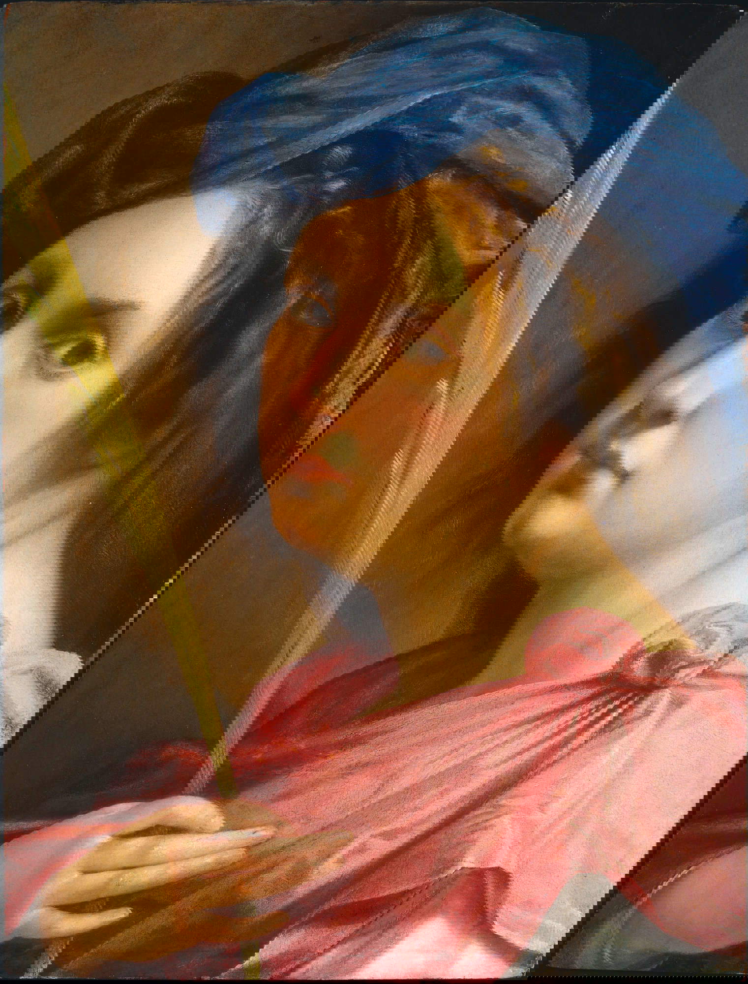 Artemisia Gentileschi, Selbstbildnis als Märtyrer (um 1615; Öl auf Tafel, 31,75 x 24,76 cm; Vereinigte Staaten, Privatsammlung)