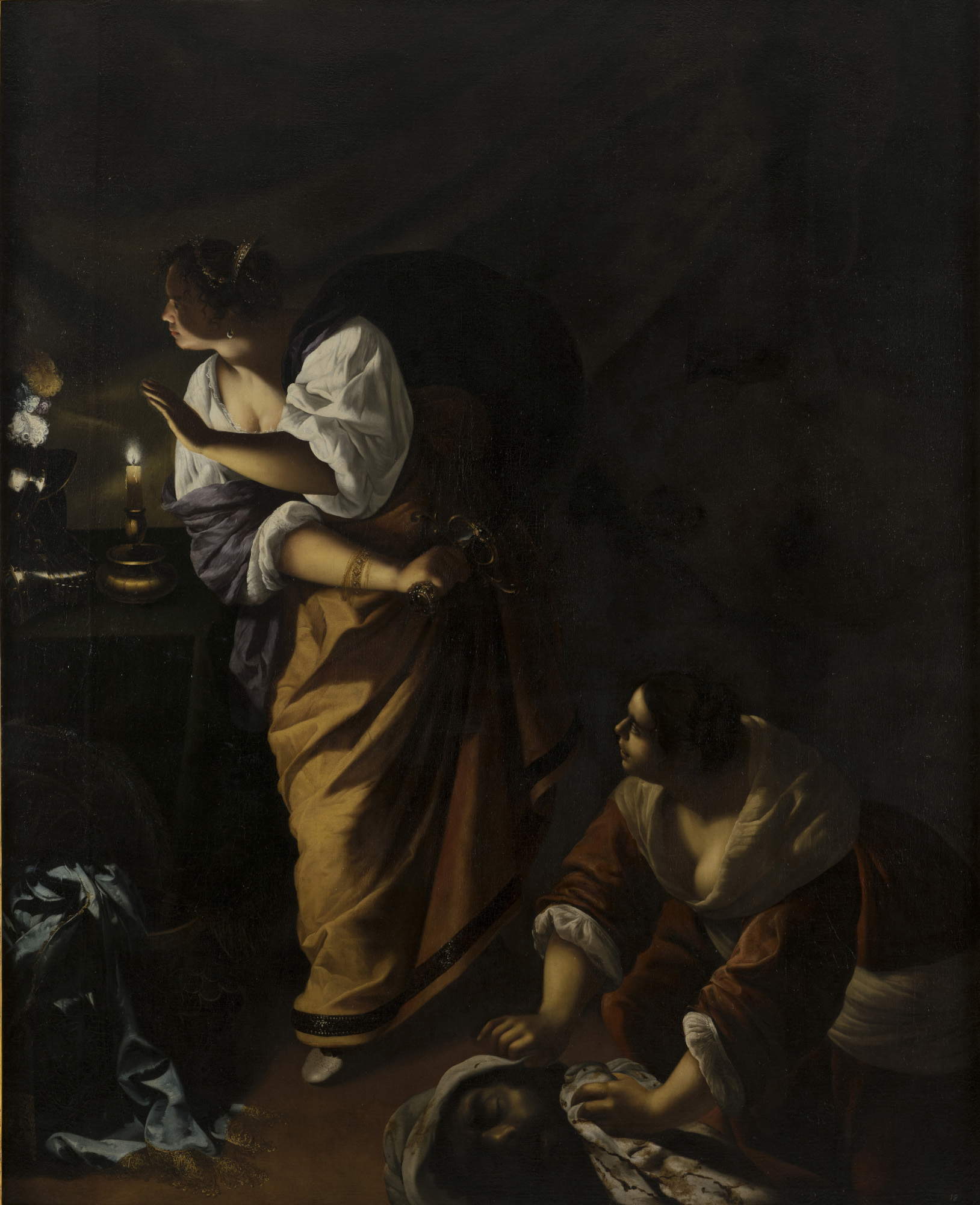 Artemisia Gentileschi, Giuditta e la sua ancella con la testa di Oloferne (1645-1650; olio su tela, 272 x 221 cm; Napoli, Museo e Real Bosco di Capodimonte) &copy; MIC - Museo e Real Bosco di Capodimonte